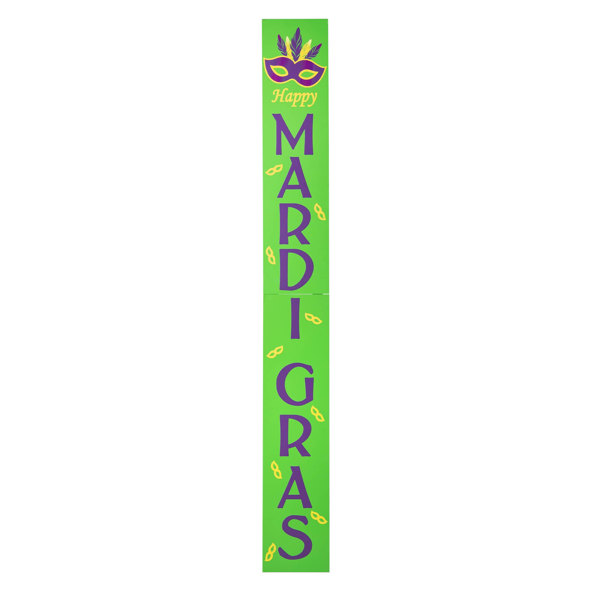 Glitzhome® 60" Mardi Gras Wooden Porch Sign