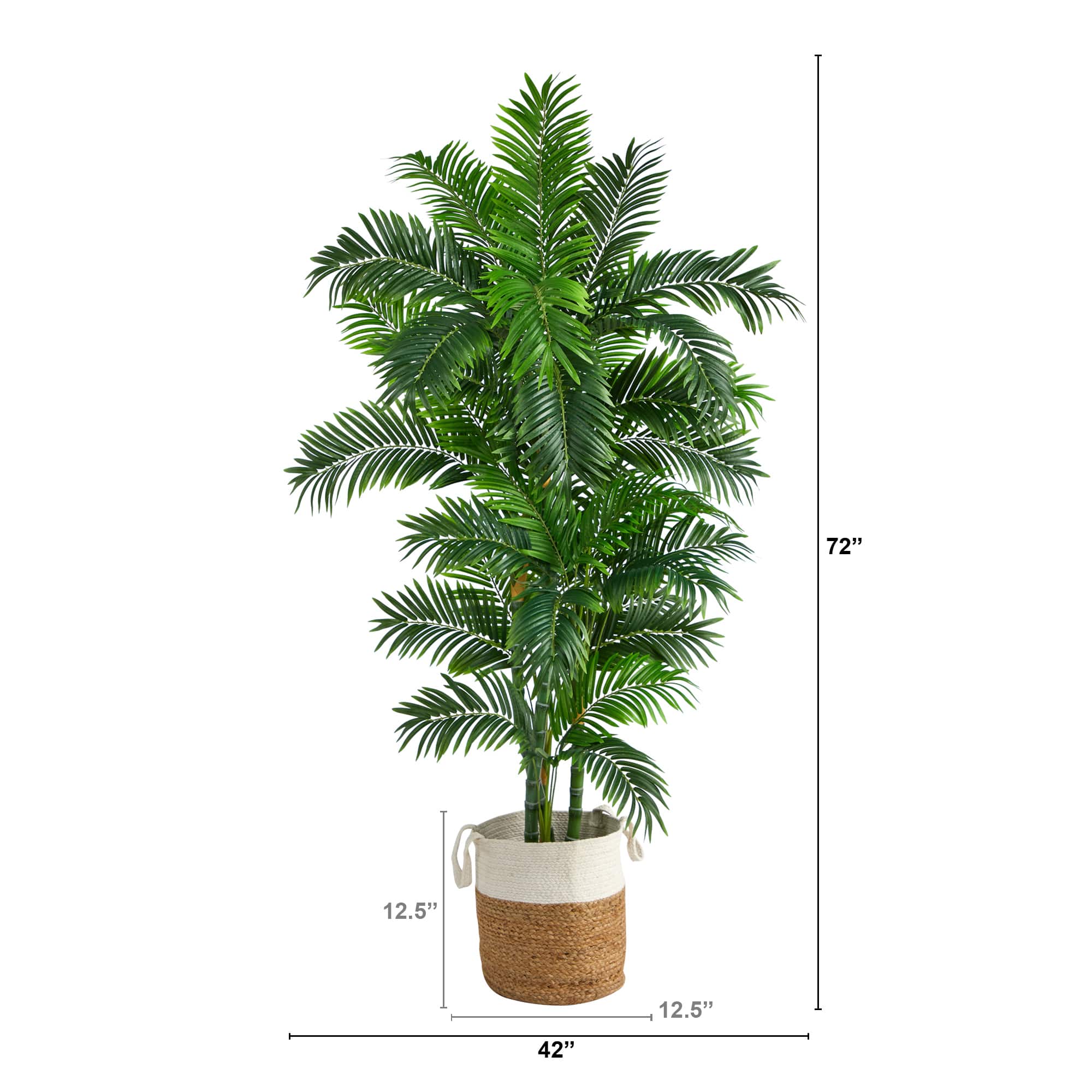 6ft. Curvy Parlor Artificial Palm Tree in Handmade Natural Jute and Cotton Planter