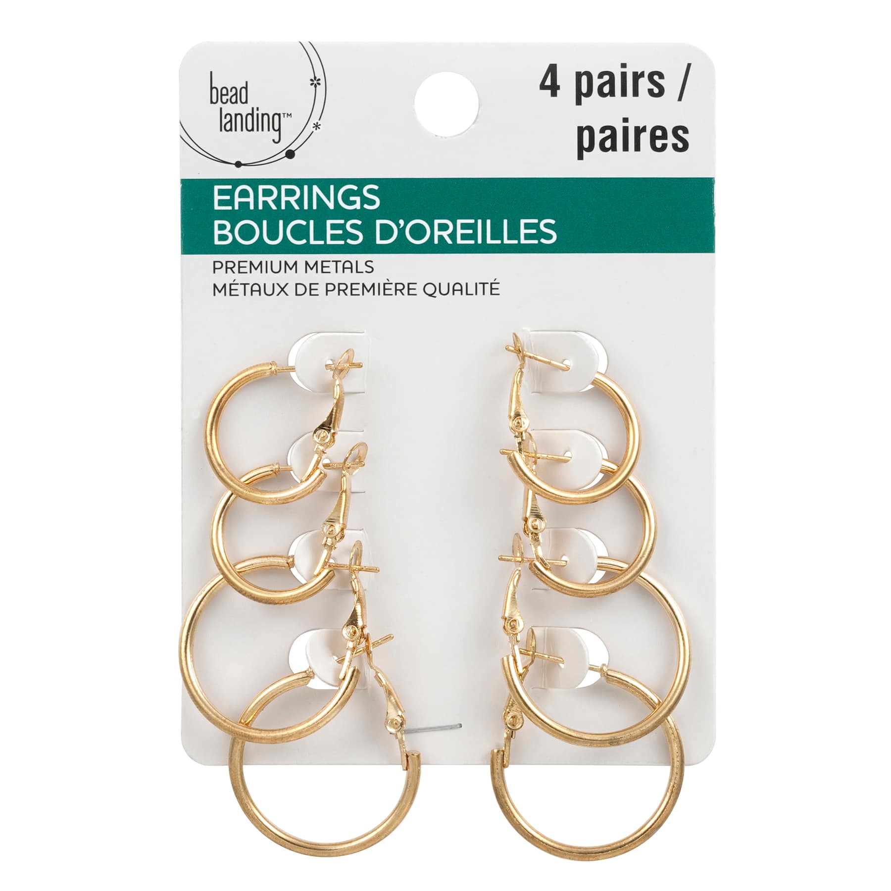 Premium Metals Gold Hoop Earrings by Bead Landing™