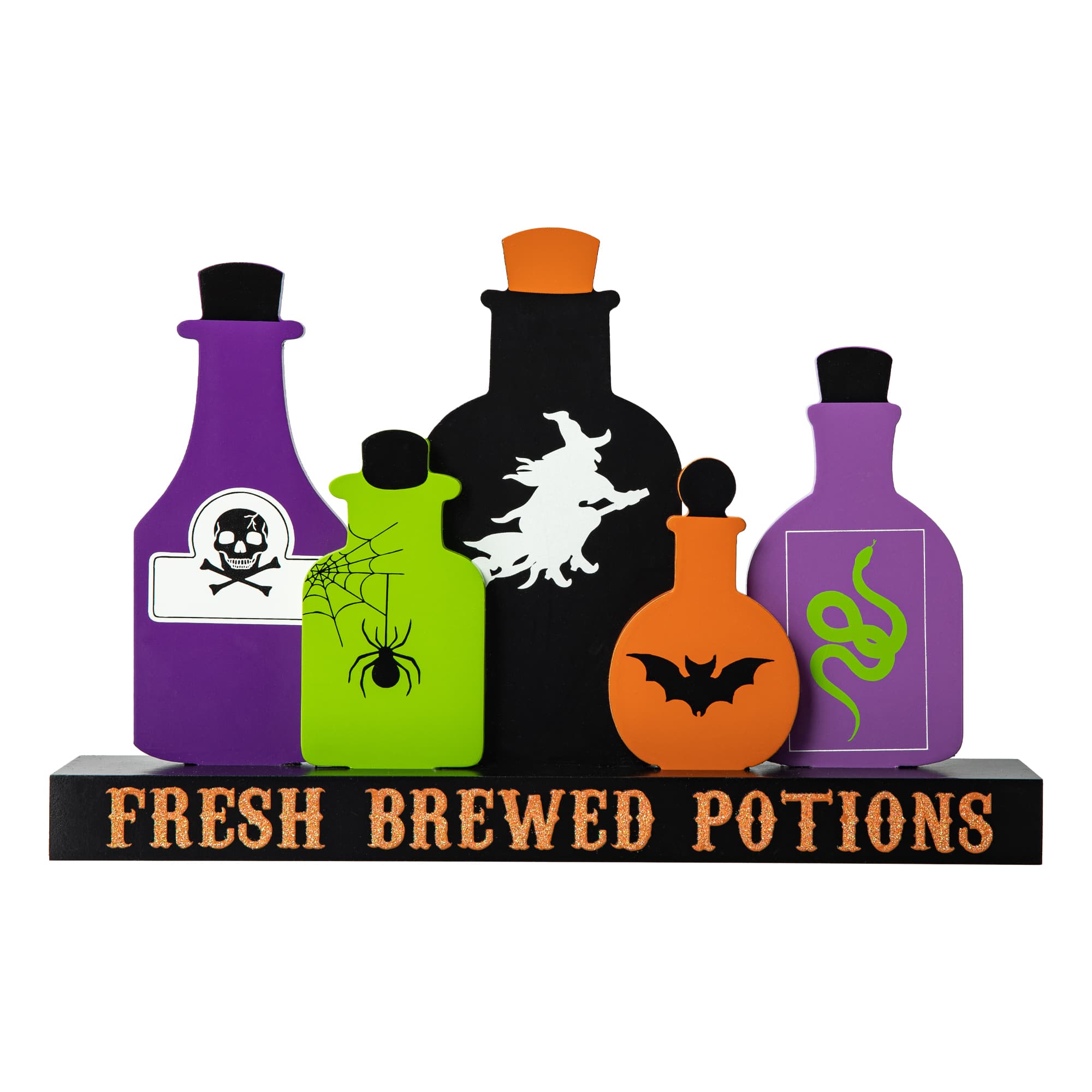 Glitzhome® 14" Halloween Poison Bottles Table Décor