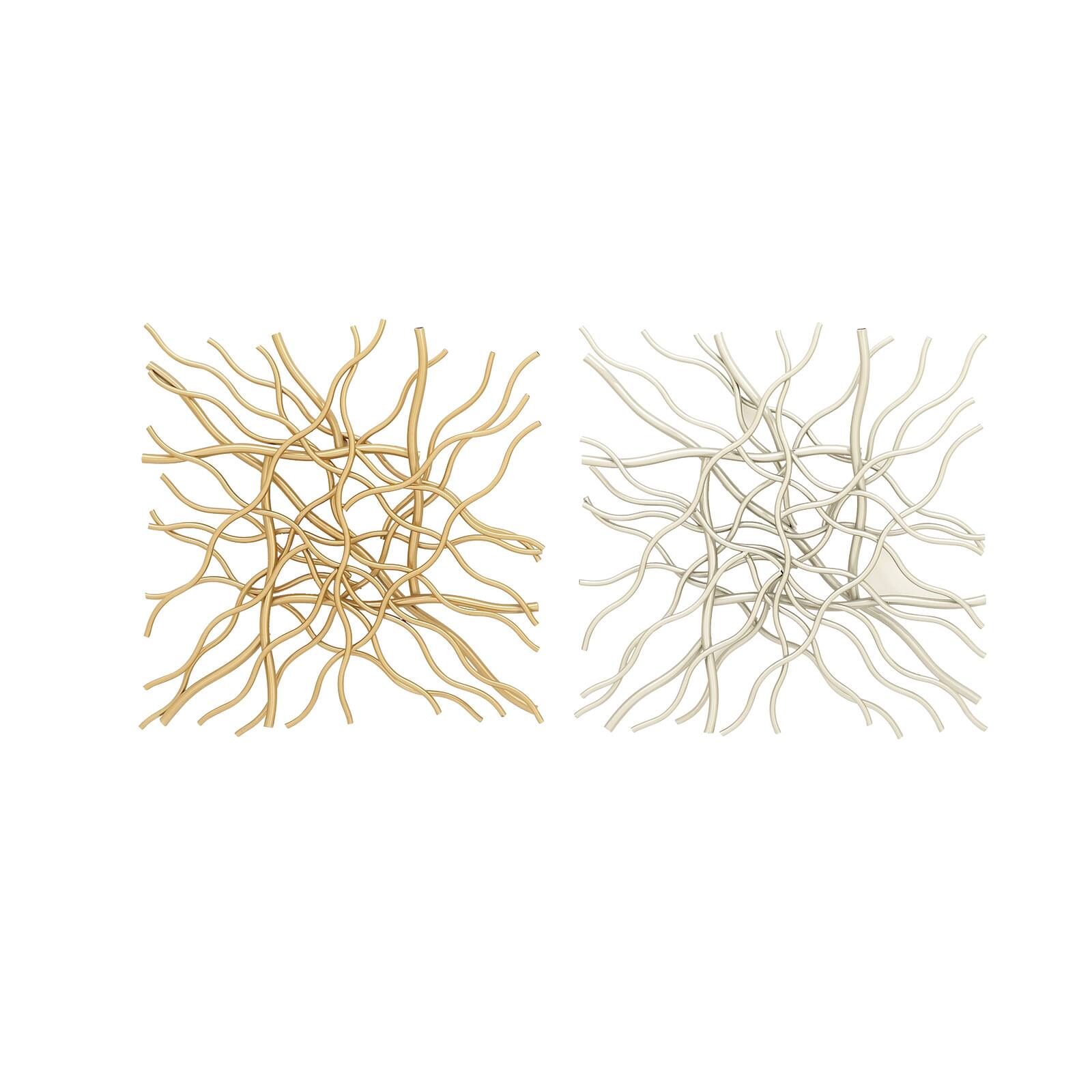 20" Gold & Silver Metal Contemporary Abstract Wall Décor Set, 2ct.
