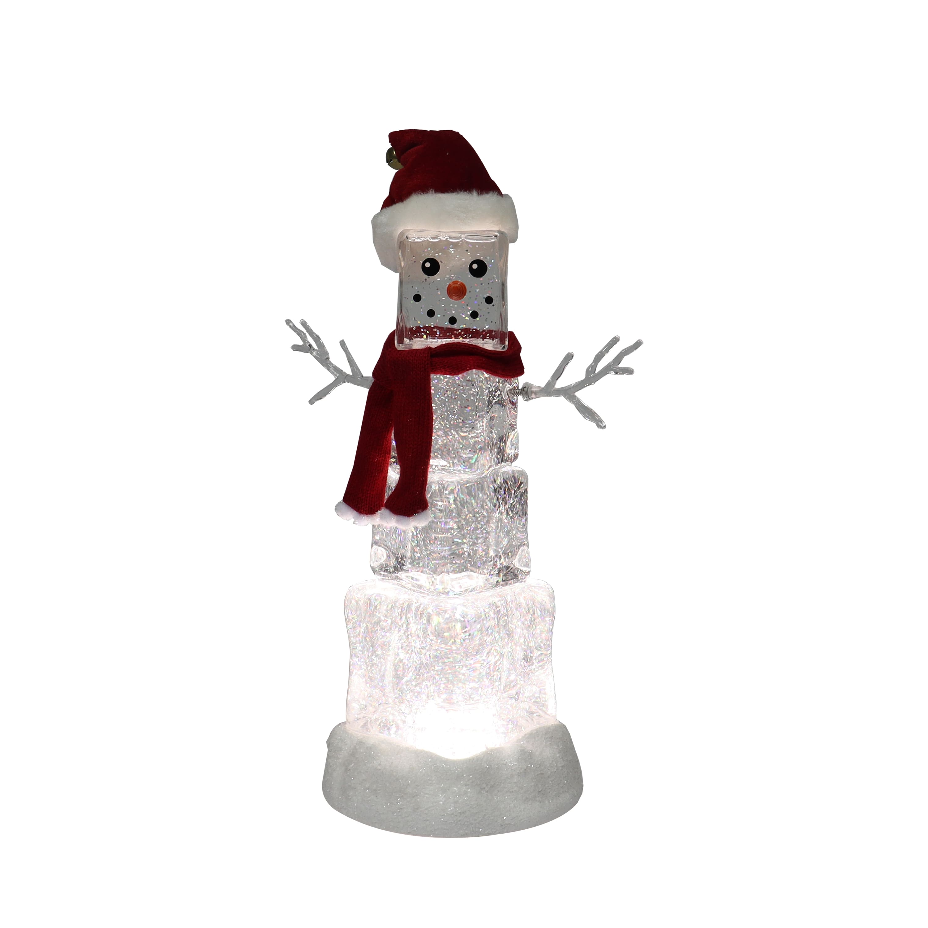 Moments in Time 13.5" Acrylic Ice Cube Snowman Décor