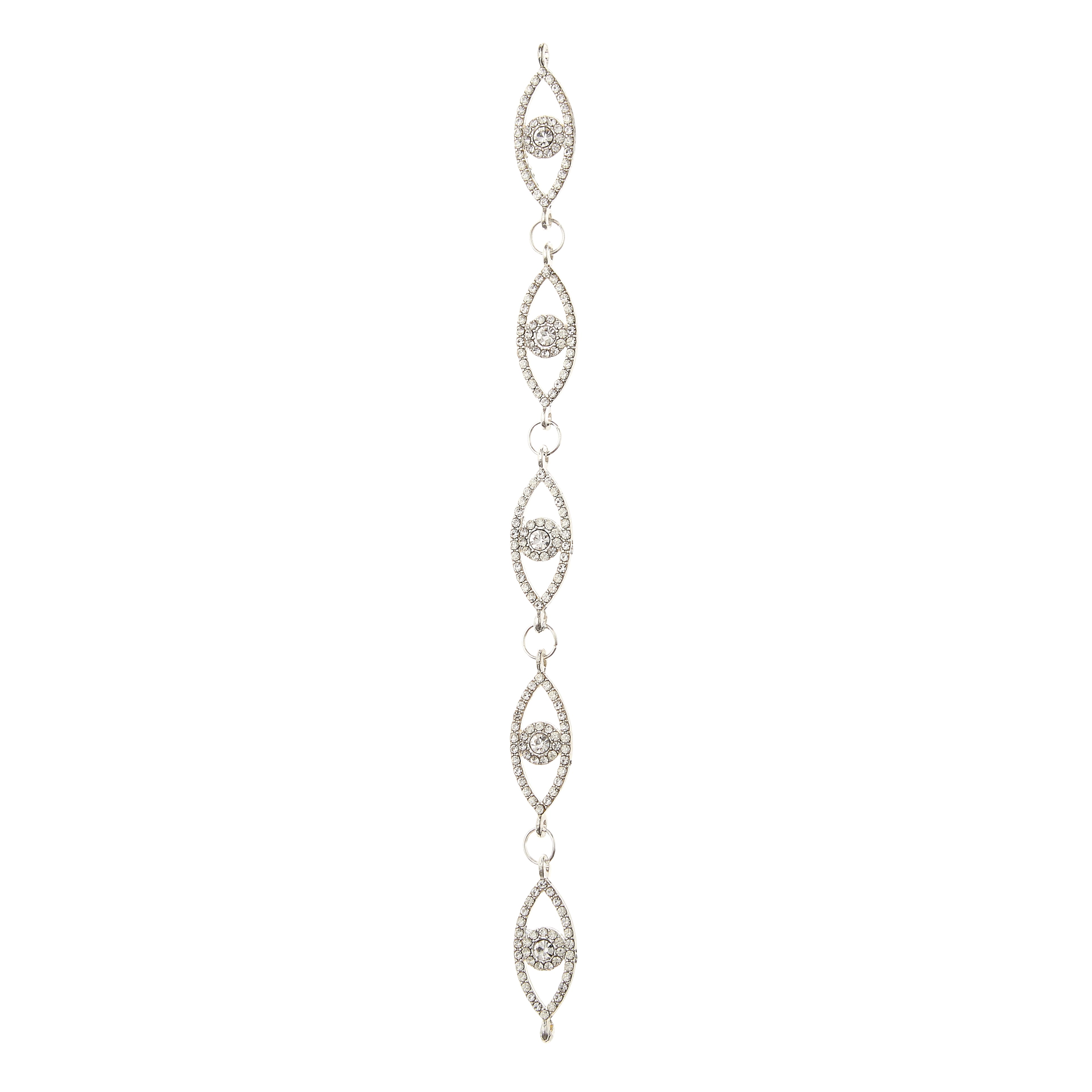 12 Pack: Metal Pavé Eye Charms, 30mm by Bead Landing™