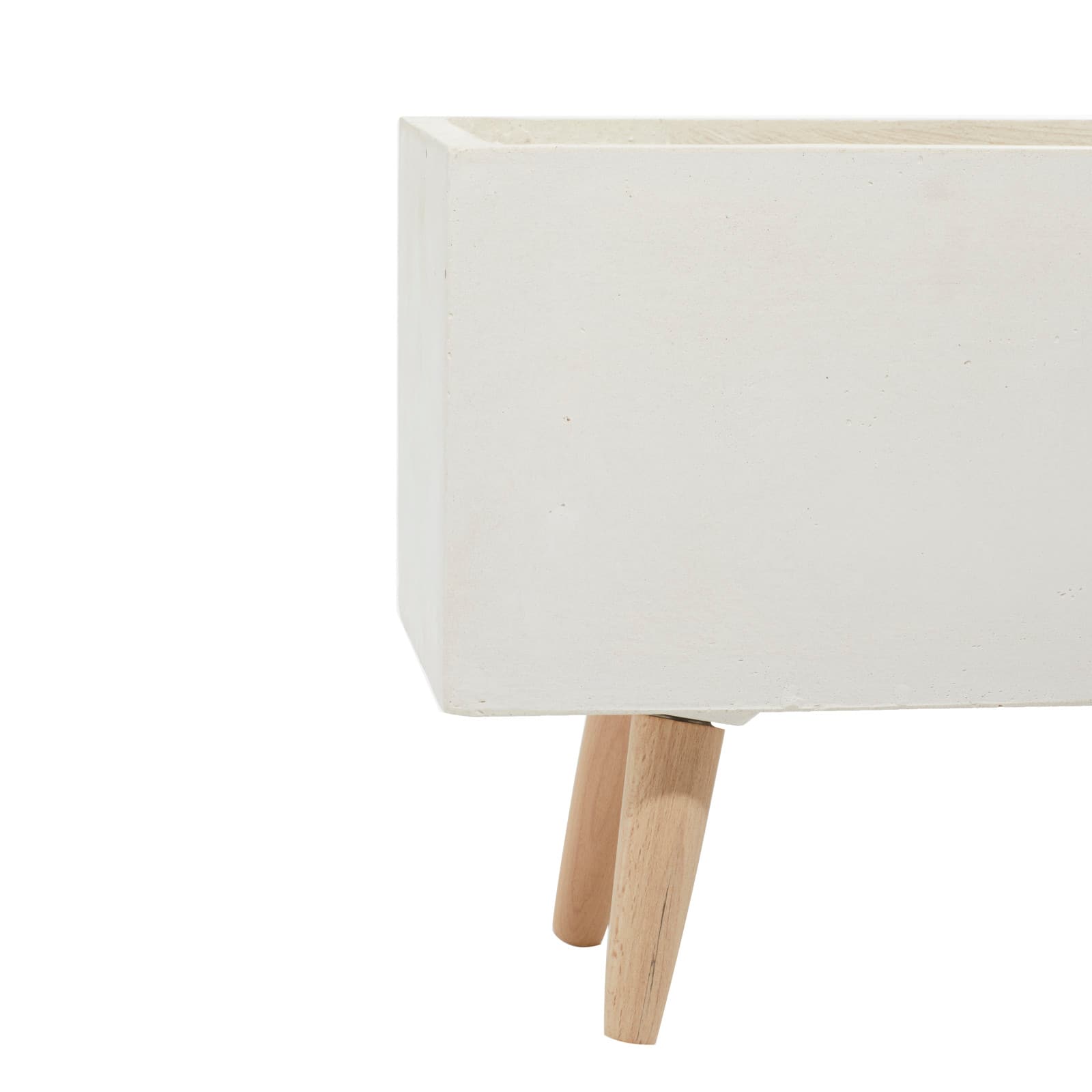 Set of 2 White Fiber clay Contemporary Planter, 17", 21"