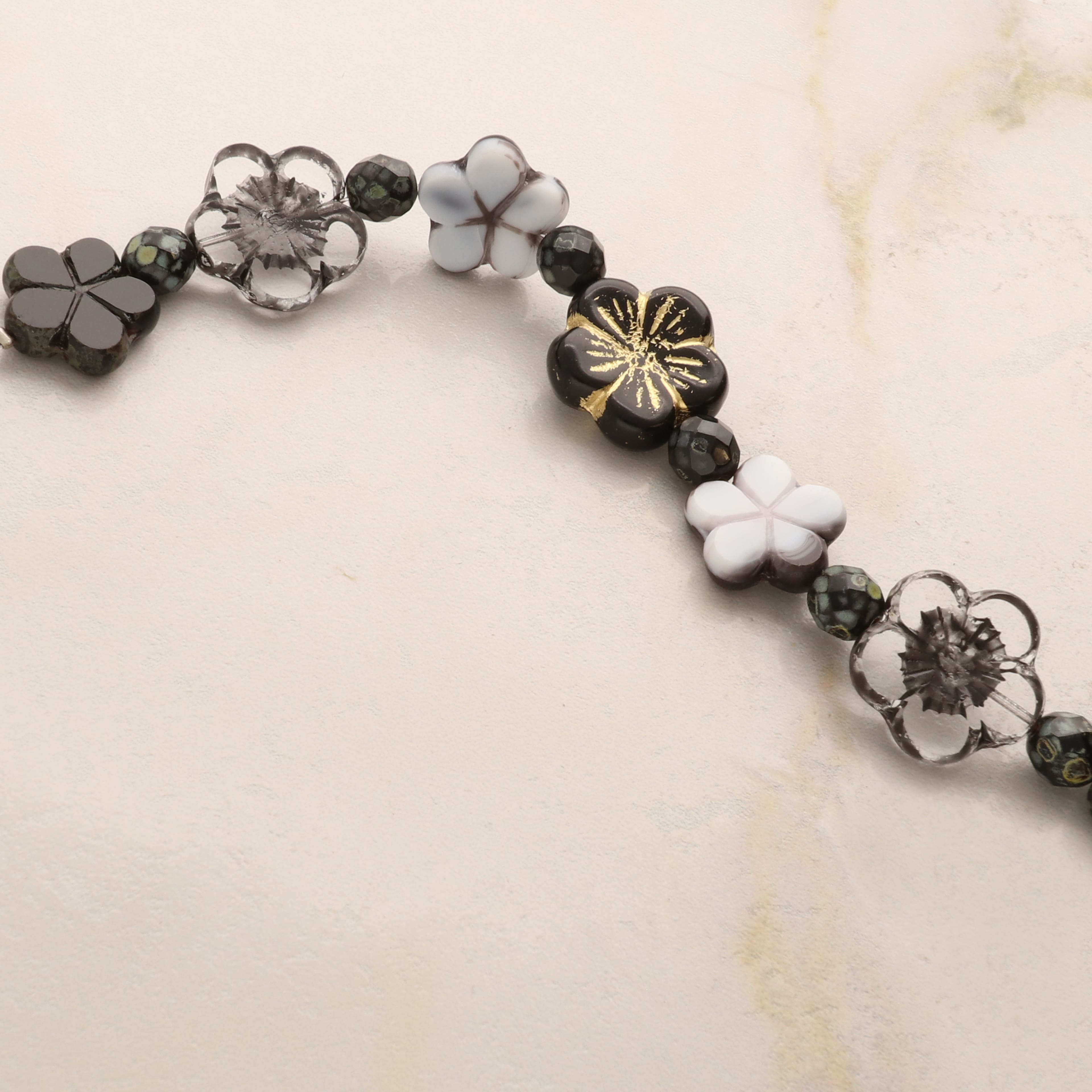 6 Pack: Black Tea Czech Glass Flower Bead Mix by Bead Landing™