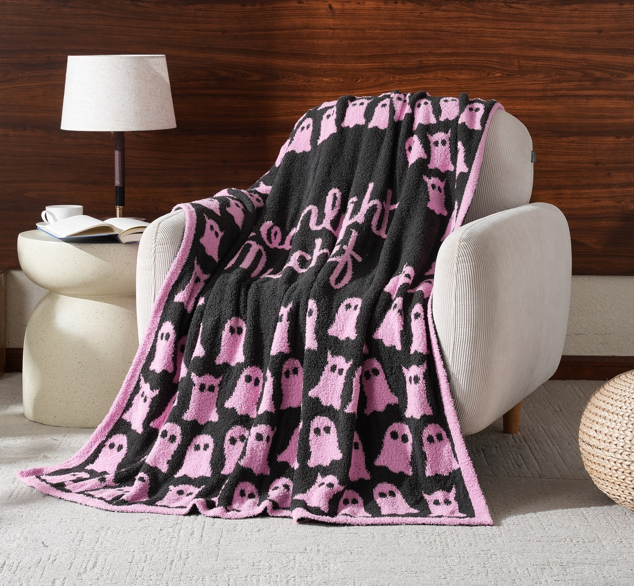 50" x 60" Purple Ghost Moonlight Mischief Throw Blanket by Ashland®
