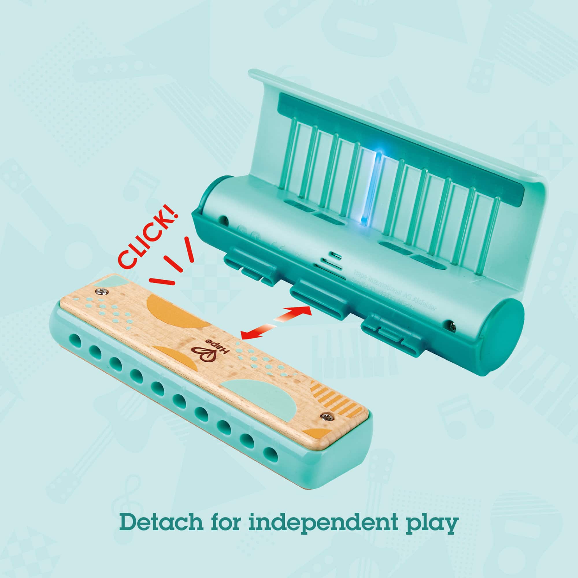 Hape Learn with Lights Teal Harmonica