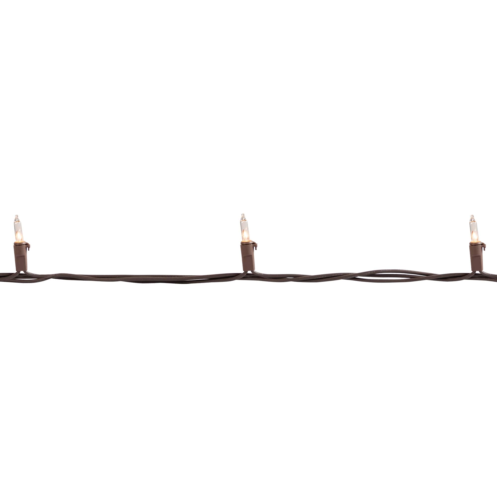 100ct. Clear Mini Christmas Light Set With Brown Wire