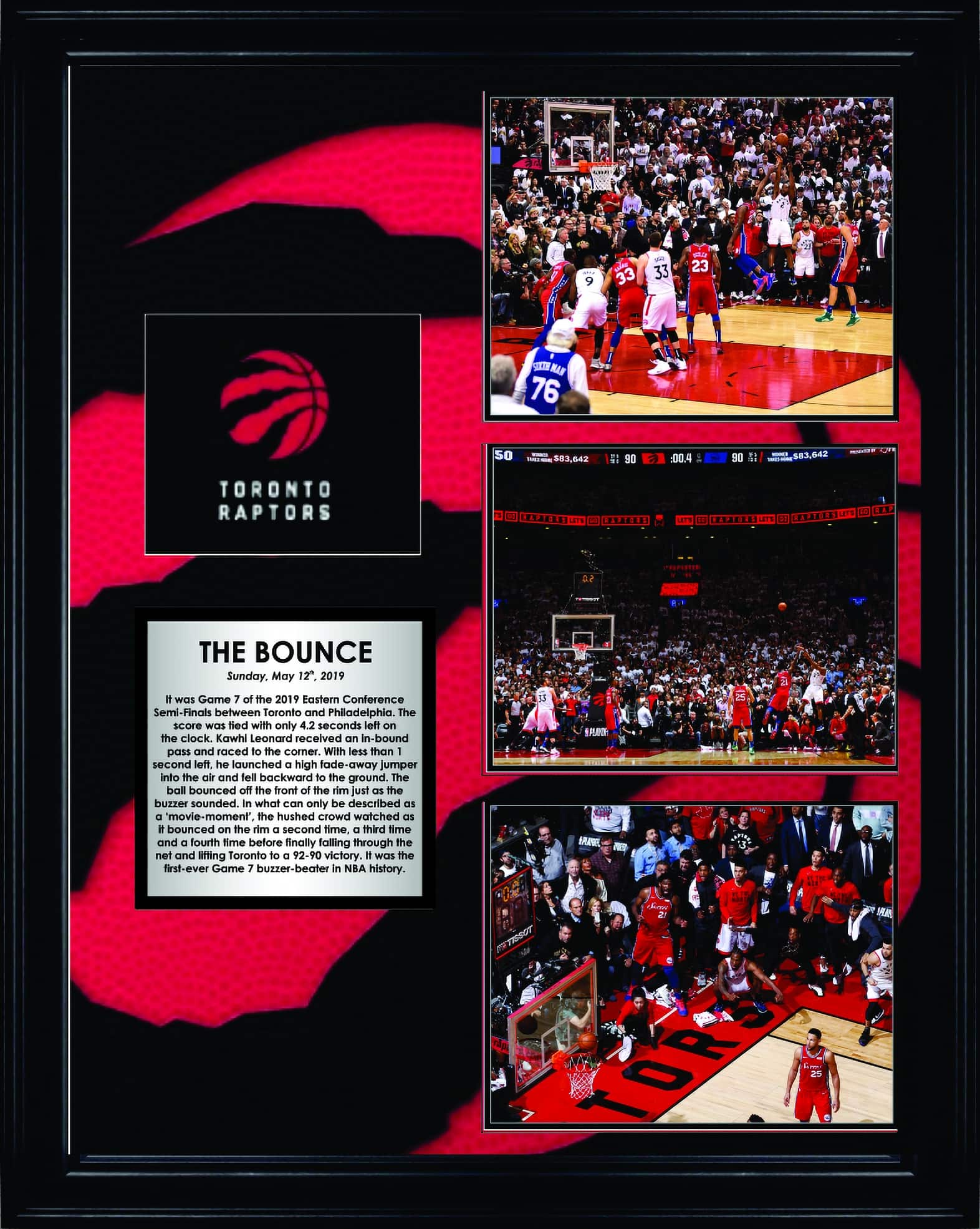 Kawhi Leonard Toronto Raptors Framed Game 7 "The Shot" Collage 26.5" x 32"