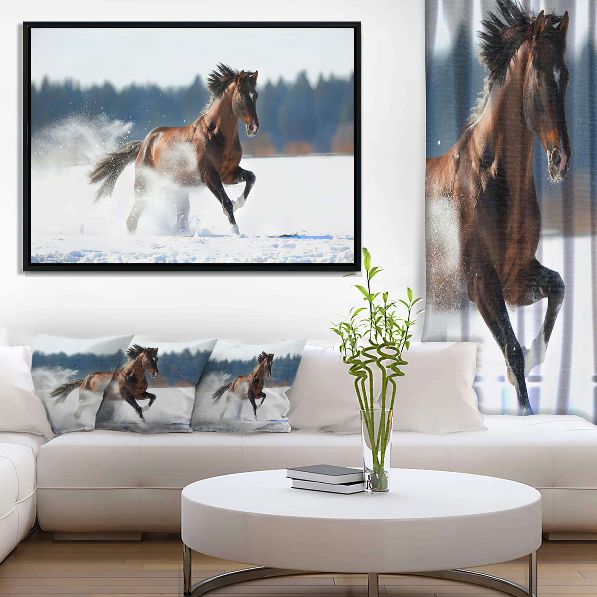 Designart - Horse Running in Winter