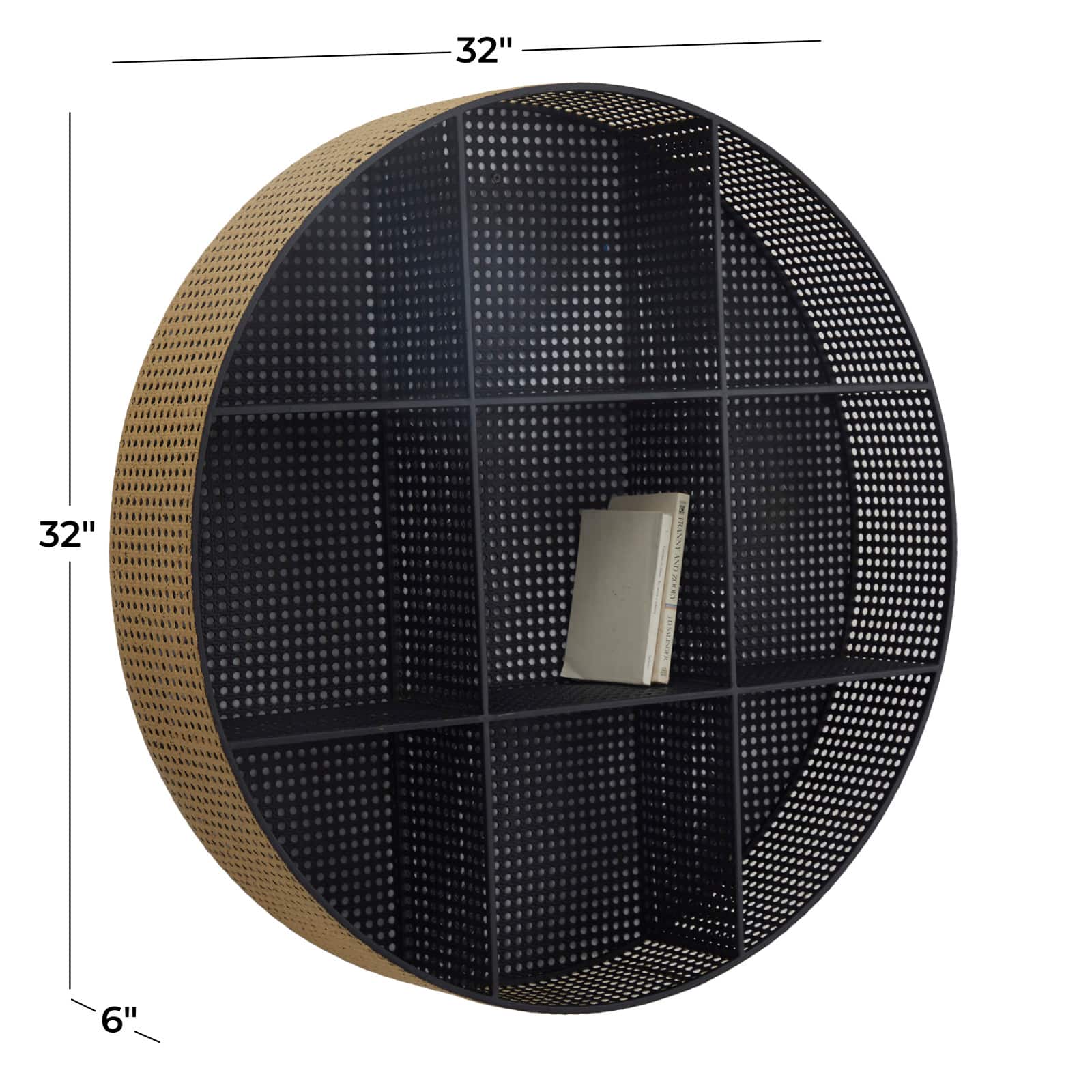 Black Modern Wall Shelf, 32" x 6" x 32"