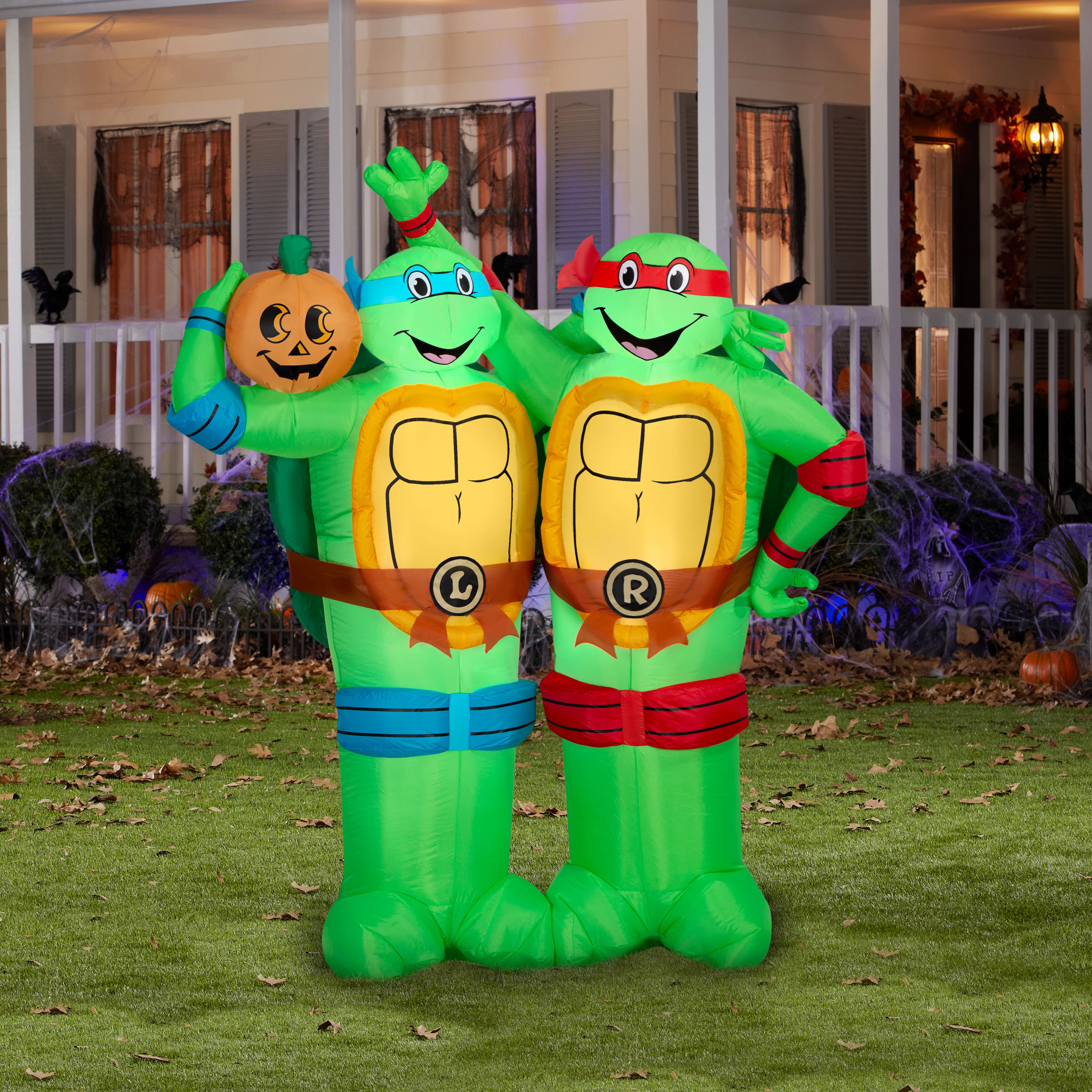 6ft. Airblown® Inflatable Leonardo & Raphael Scene Halloween Light Décor