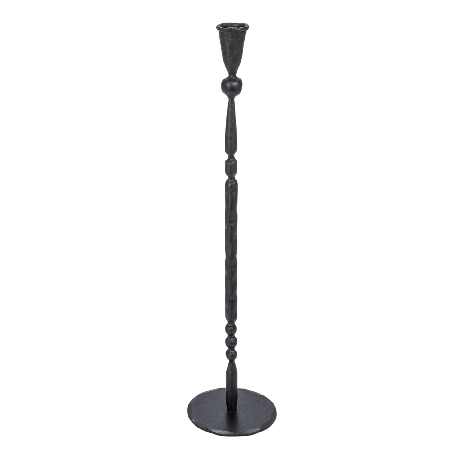 Hello Honey® Black Decorative Hand-Forged Metal Taper Candle Holder