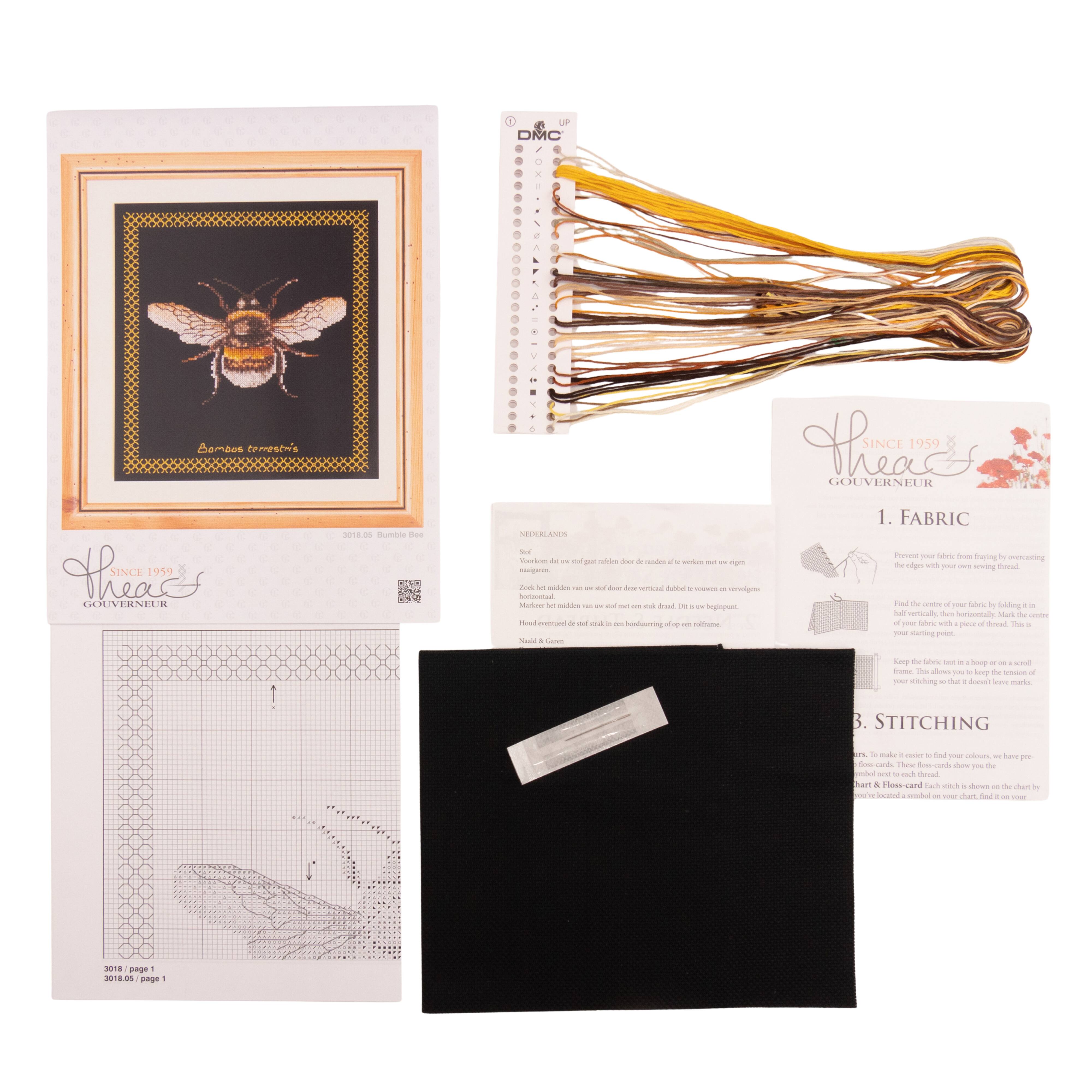 Thea Gouverneur Since 1959® Bumble Bee Counted Cross Stitch Kit