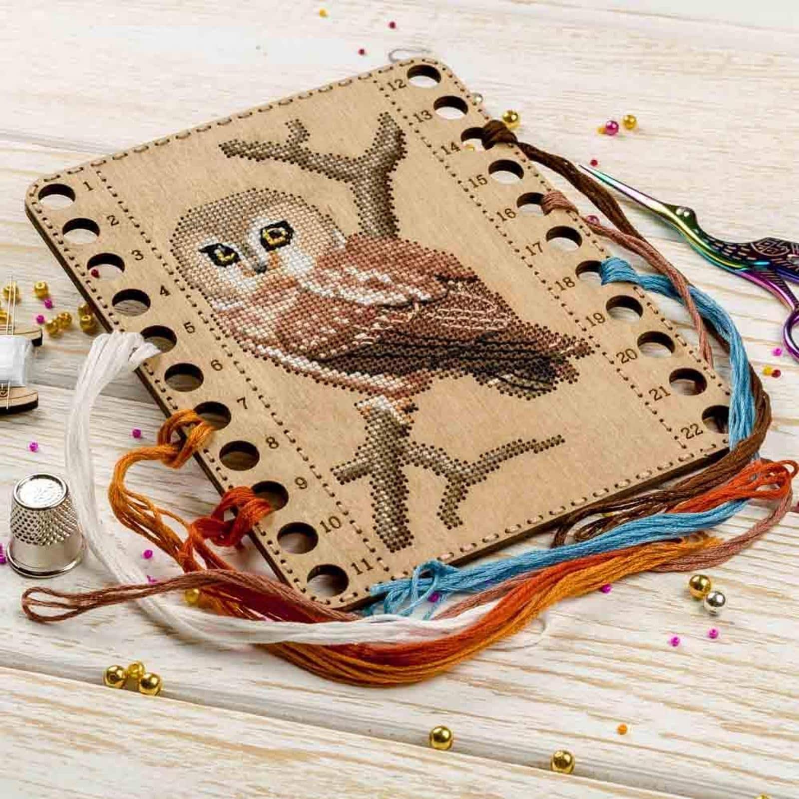 Wonderland Crafts Owl Numbered Embroidery Thread Organizer