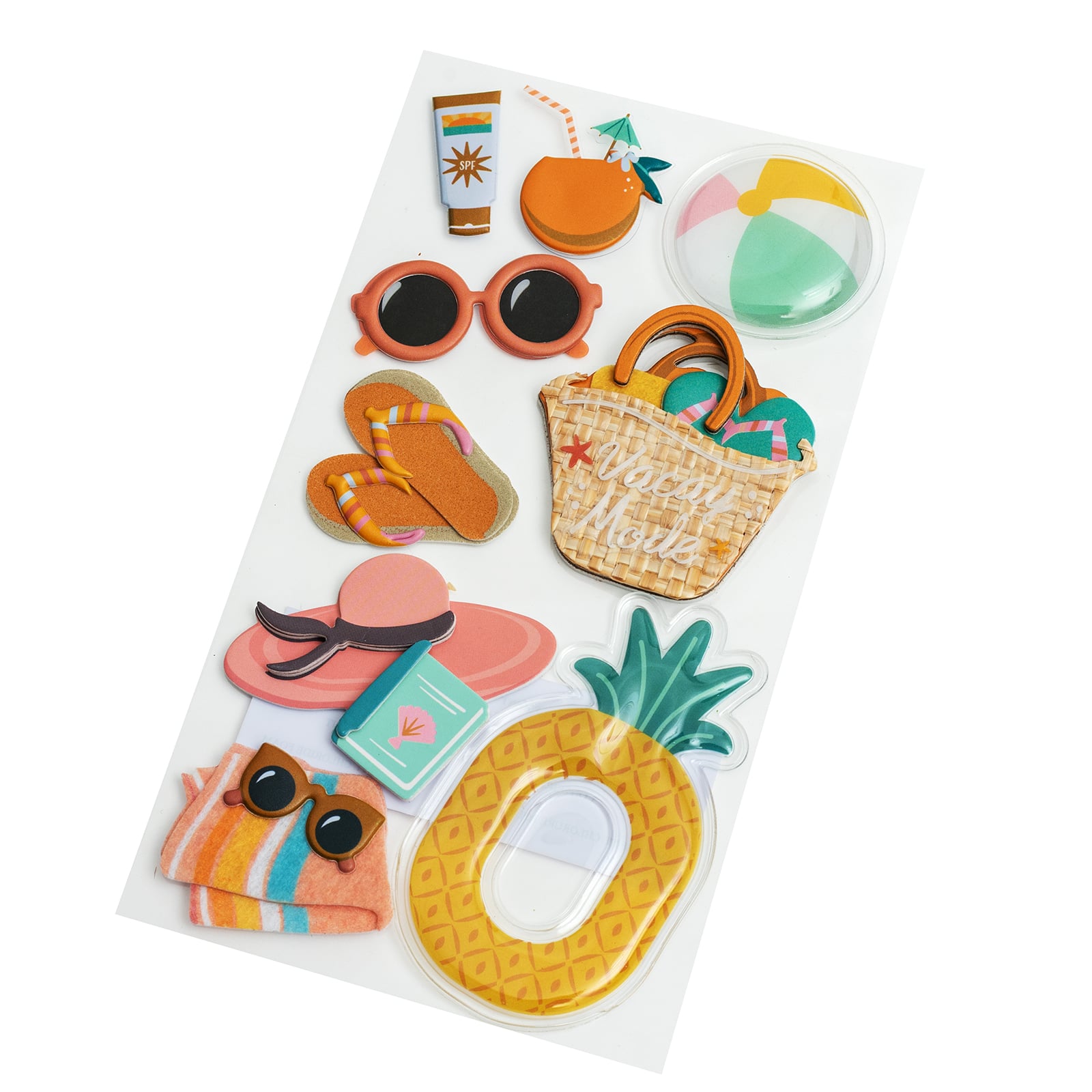 12 Pack: Beach Accessories Dimensional Stickers by Recollections™