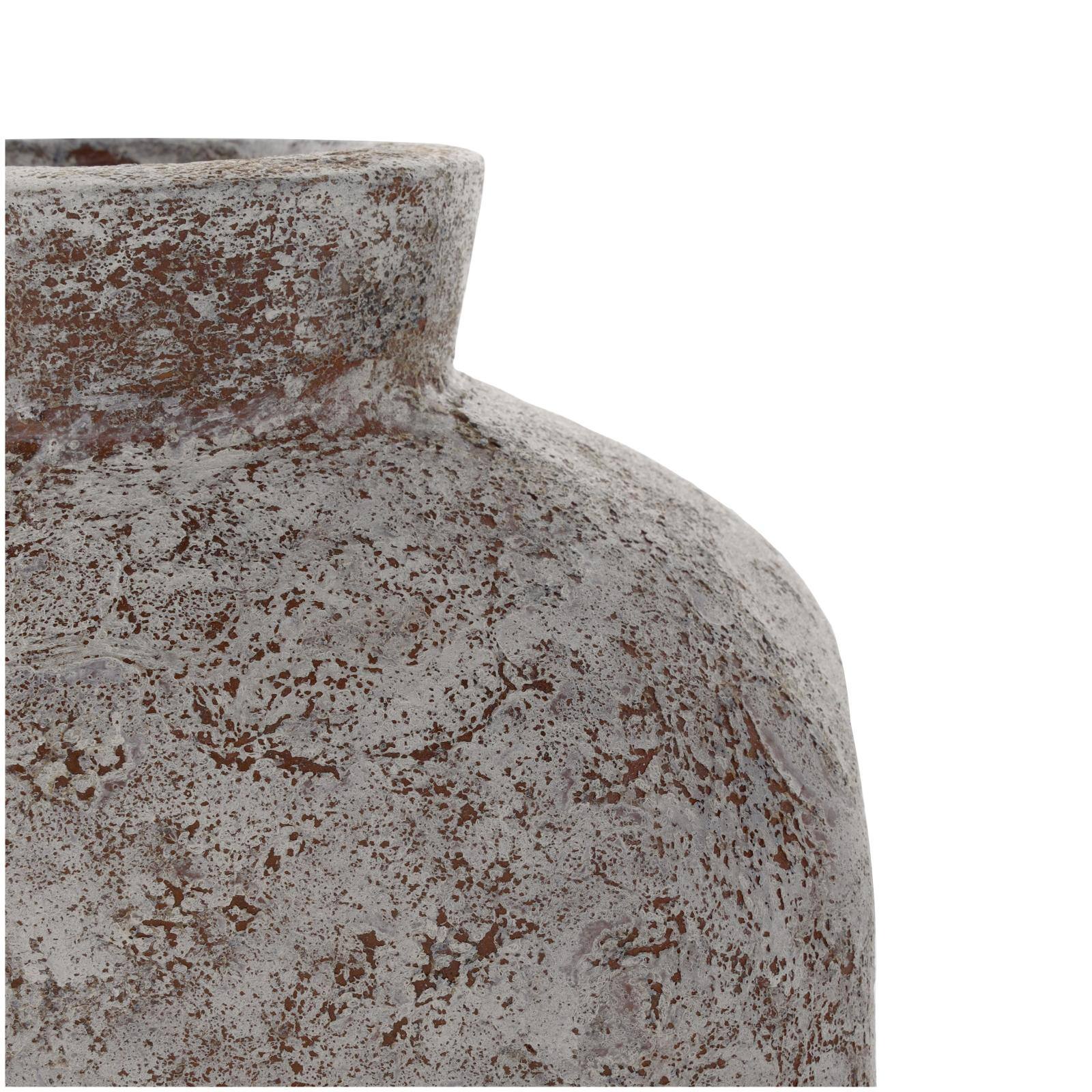 9.75" Brown Ceramic Antique Style Textured Square Vase