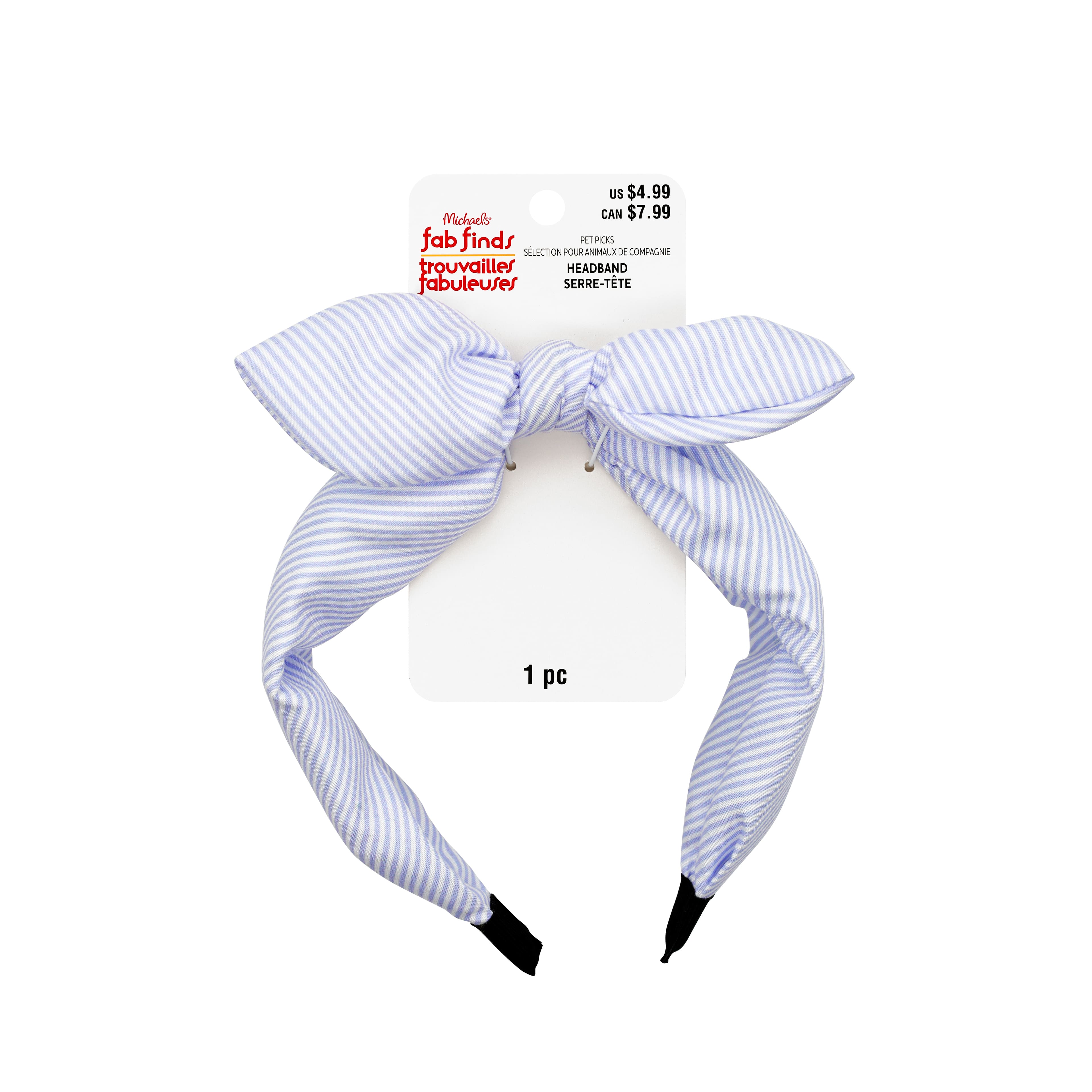 5" x 6.25" Pet Knotted Bow Headband by Fab Finds