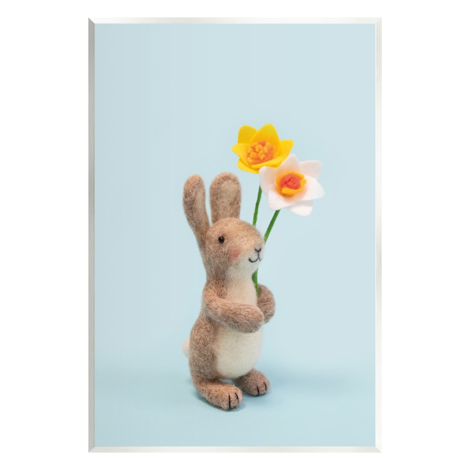 Stupell Industries Spring Bunny Floral Daffodils Wall Plaque Art