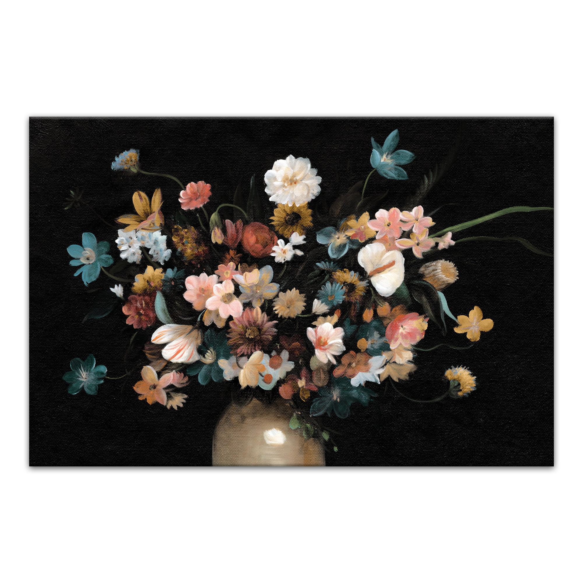 Gloomy Florals in Vase 20" x 30" Canvas Wall Art