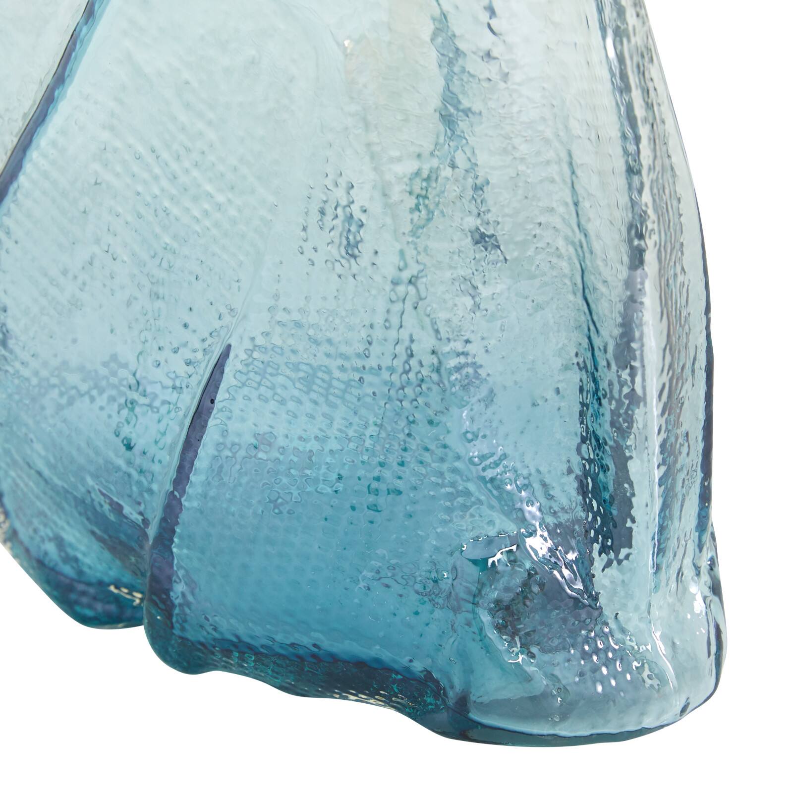 12" Blue Modern Style Glass Bottle Vase