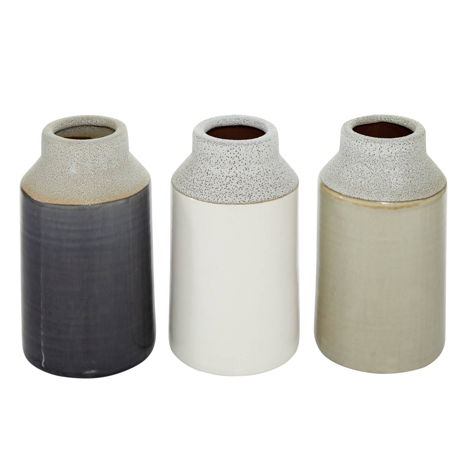 White Porcelain Coastal Style Vase Set