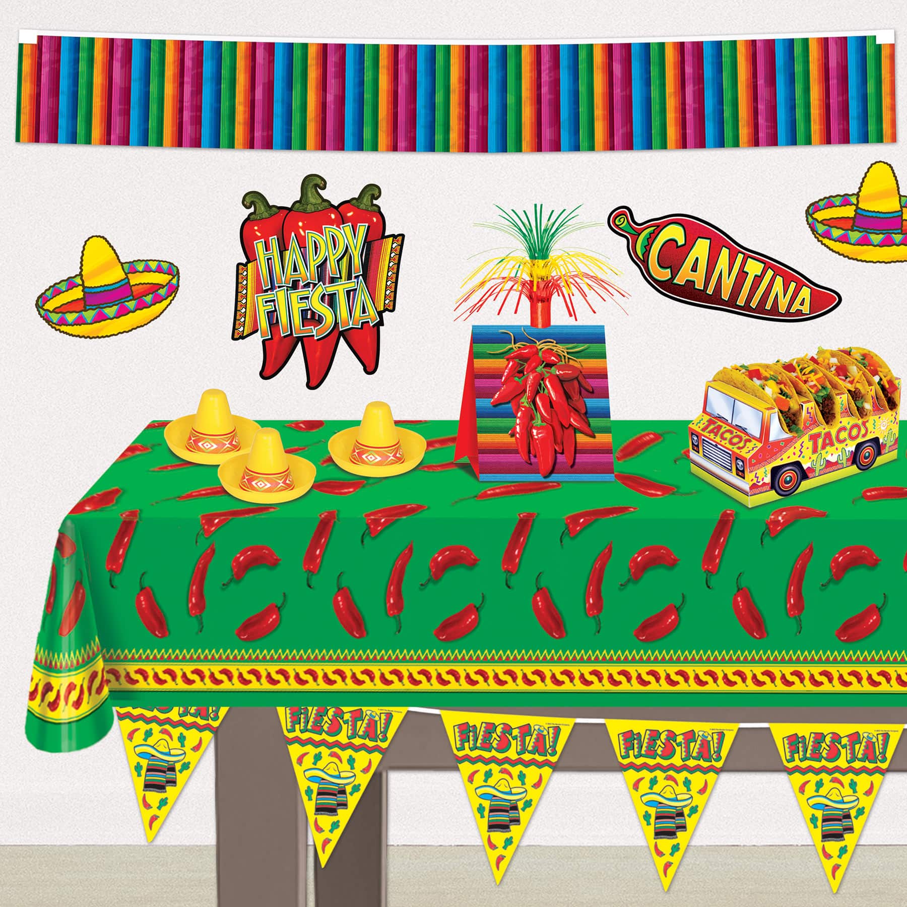Beistle 5ft. Metallic Serape Fiesta Fringe Banners, 2ct.