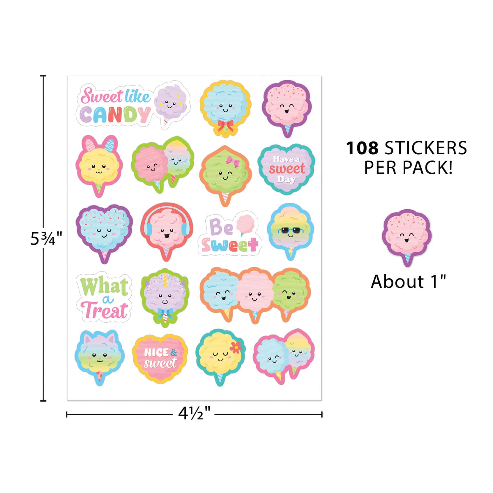 Teacher Created Resources® Cotton Candy Smelly Stickers, 6 Packs of 108