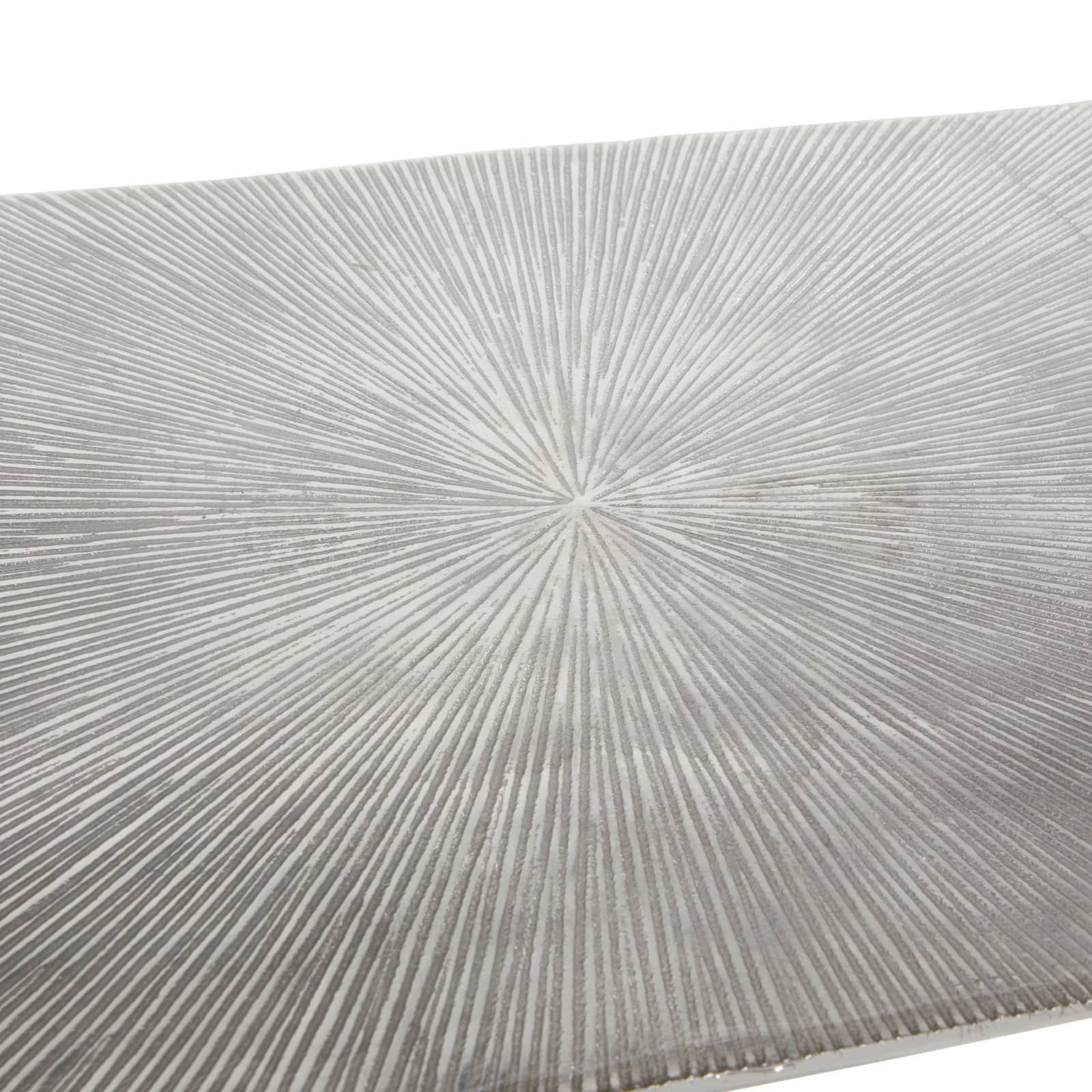 Silver Aluminum Glam Console Table, 50" x 15" x 31"
