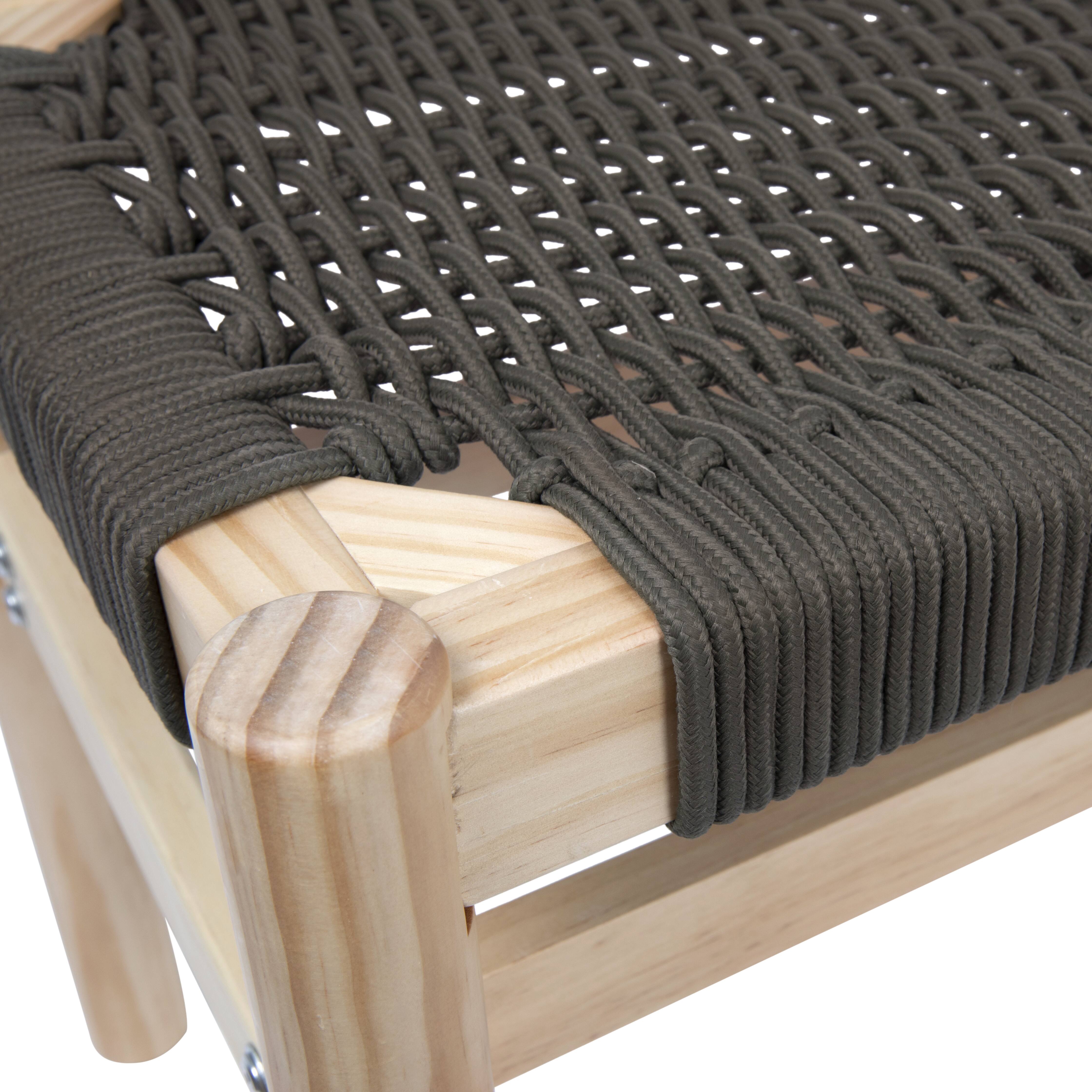 Hello Honey® Fernway 18" Solid Wood and Woven Rope Entryway Bench