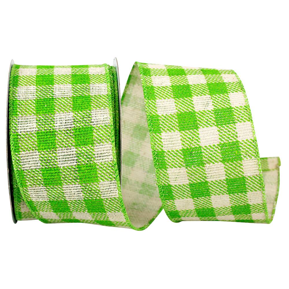 Reliant 2.5" x 10yd. Gingham Hopsack Twill Wired Ribbon