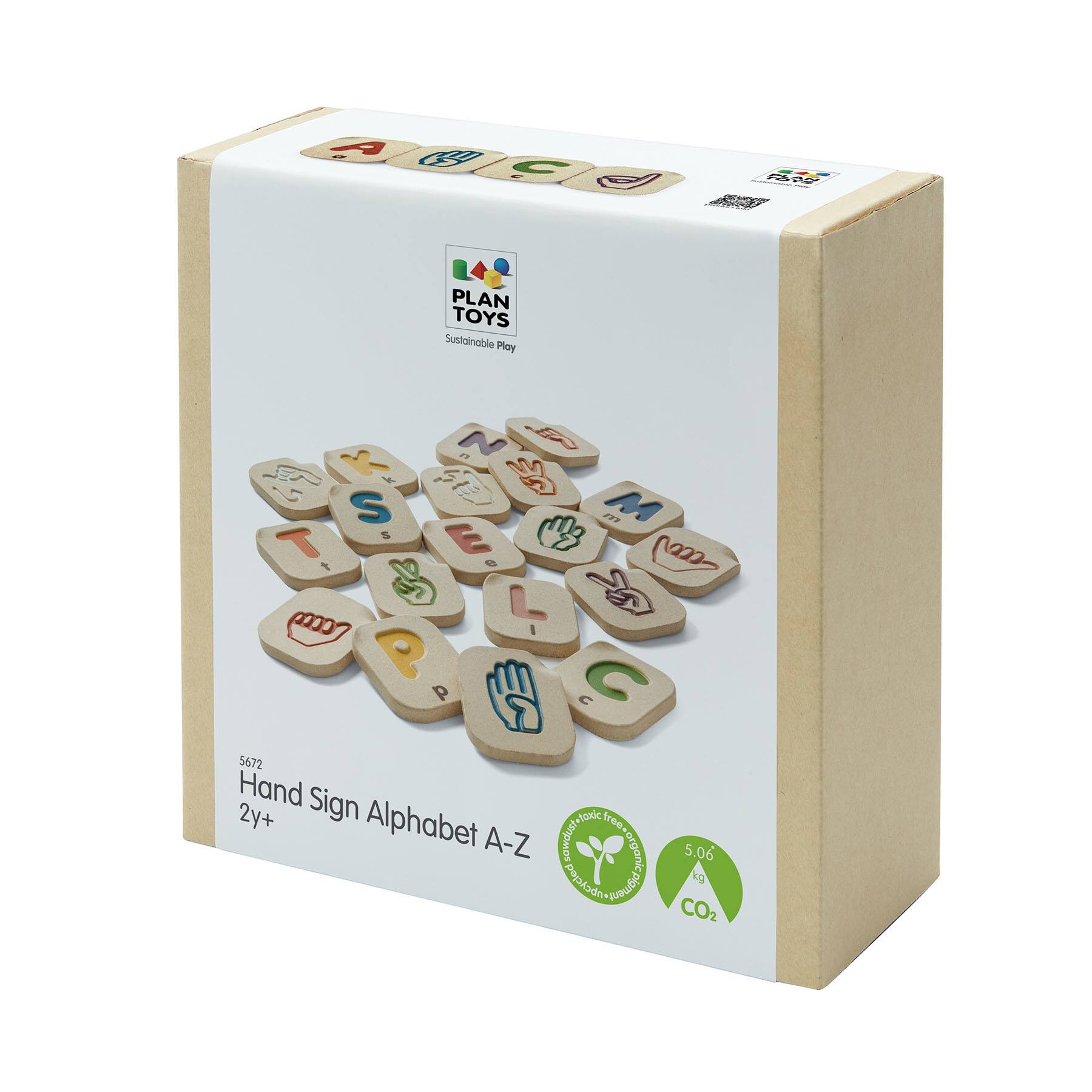 PlanToys Hand Sign Alphabet A-Z Wooden Tiles Set