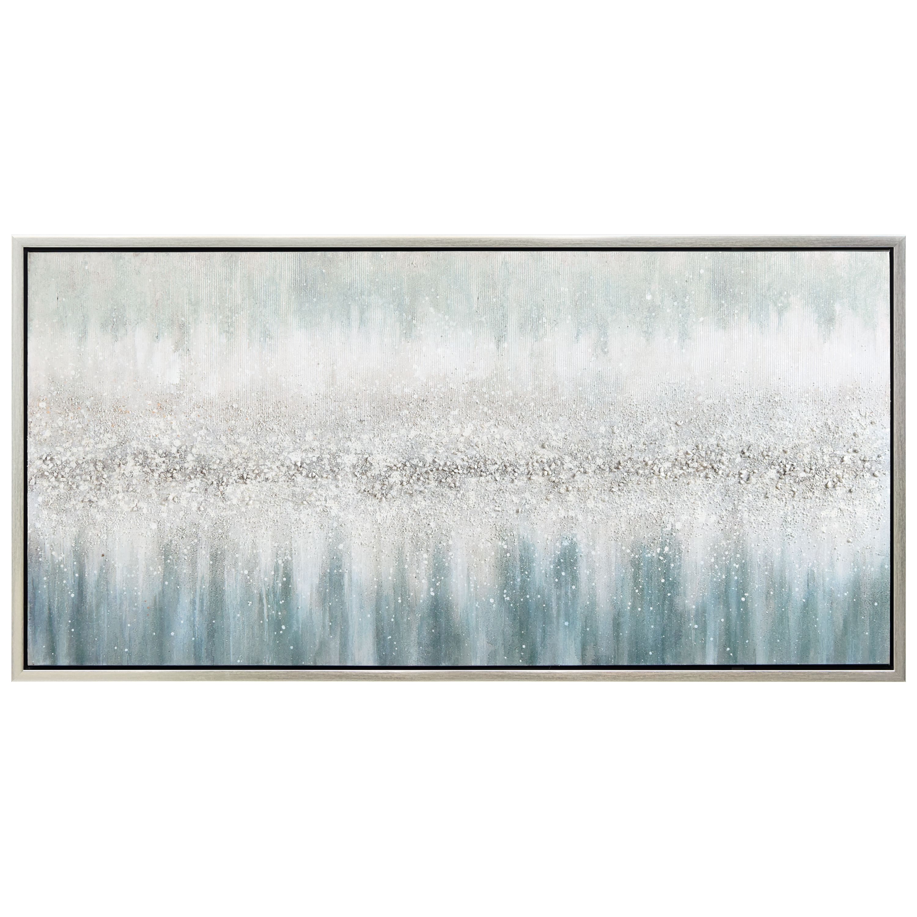 Empire Art Direct 48" x 24" Silver Mist Textured Glitter Hand Painted Framed Canvas Wall Art
