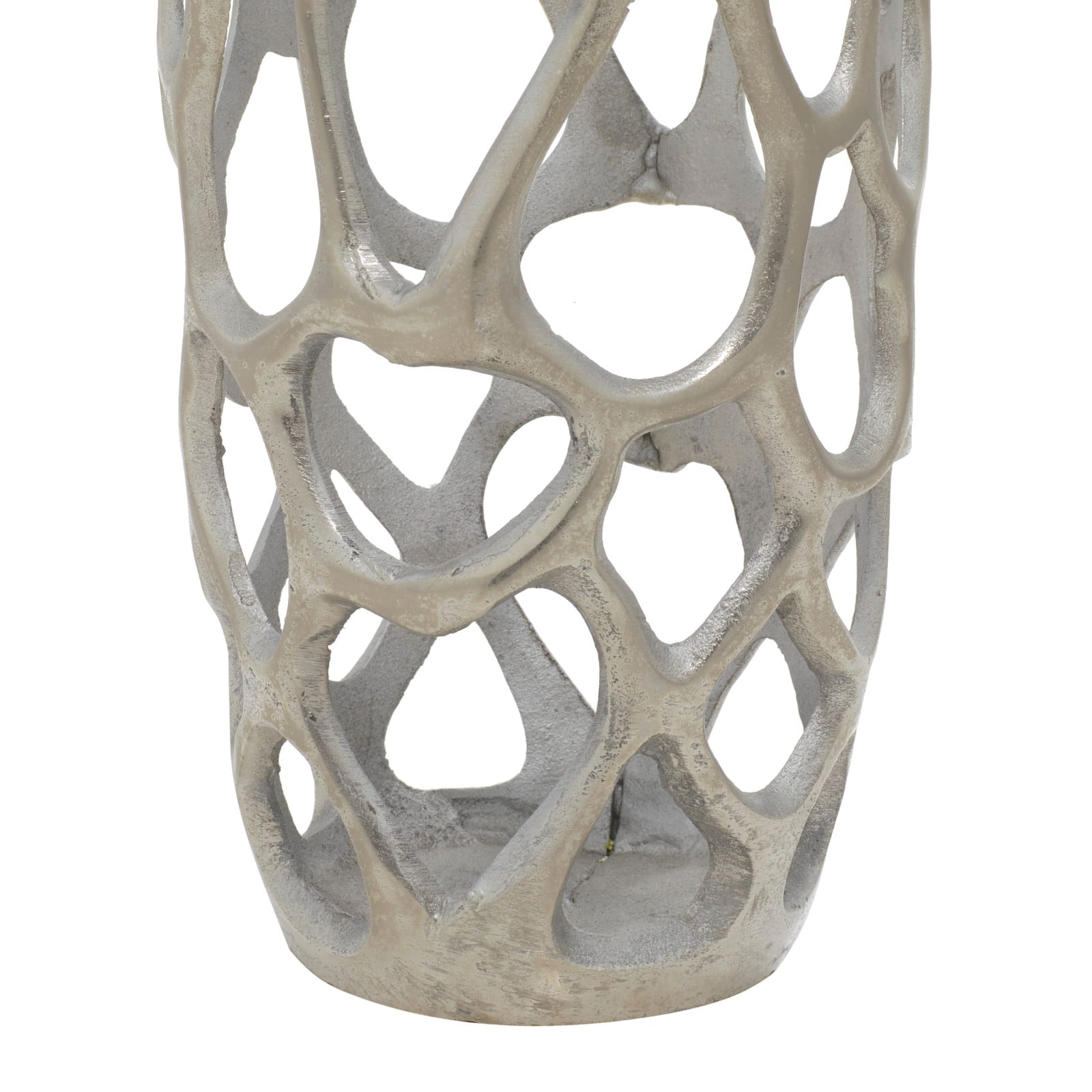 26" Silver Aluminum Contemporary Vase