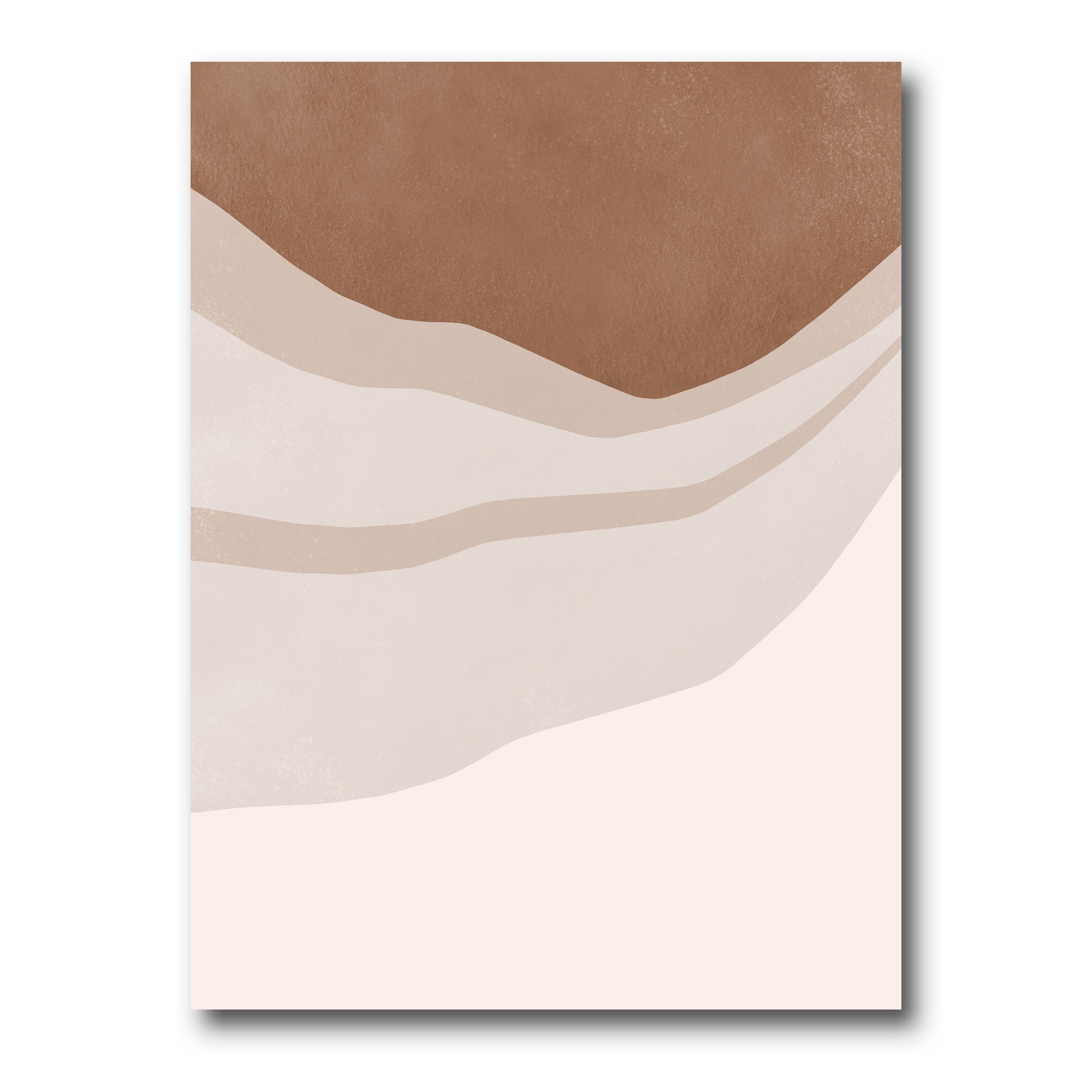 Designart - Terracotta and Ivory Shapes with Scuff Effect - Modern Canvas Wall Art Print