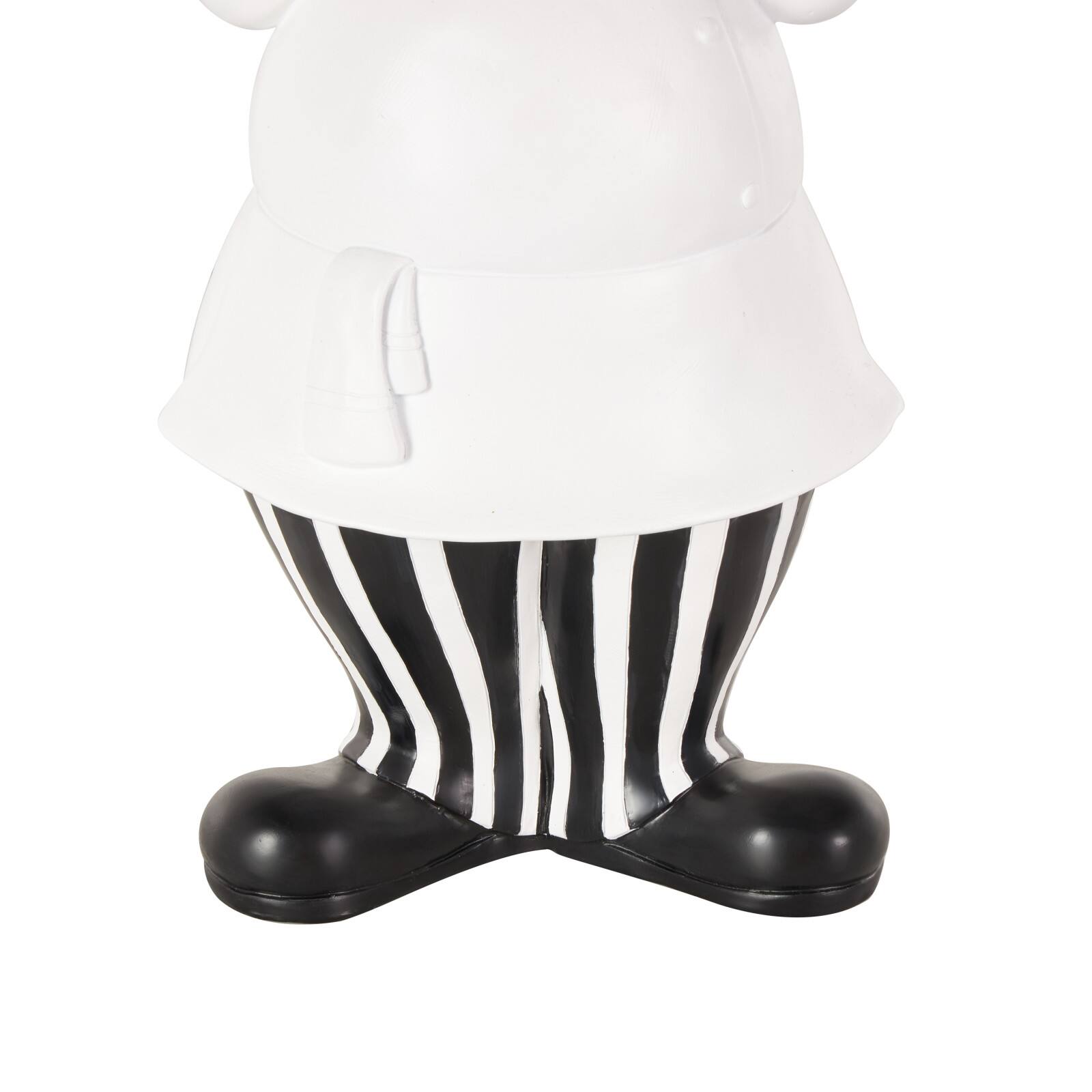 16.25" White Polystone Chef Kitchen Decorative Sculpture with Black Trays
