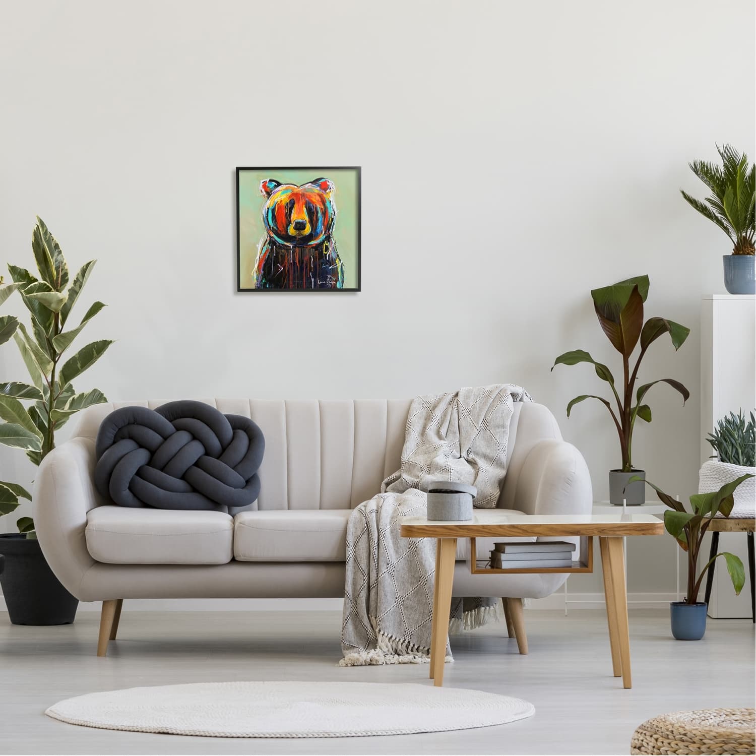 Stupell Industries Abstract Urban Bear Graffiti Framed Giclee Art