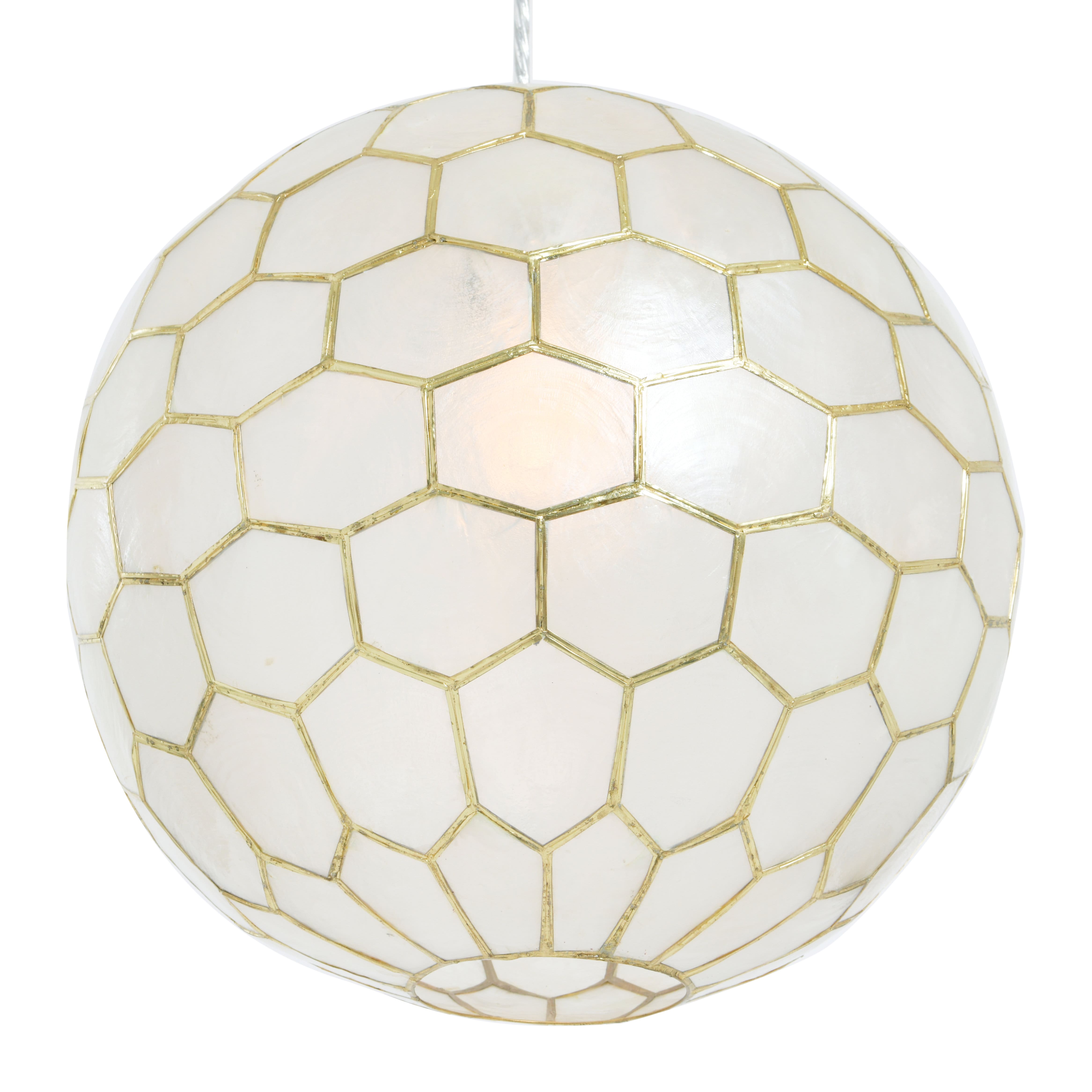 Hello Honey® Capiz Honeycomb Globe Pendant Light