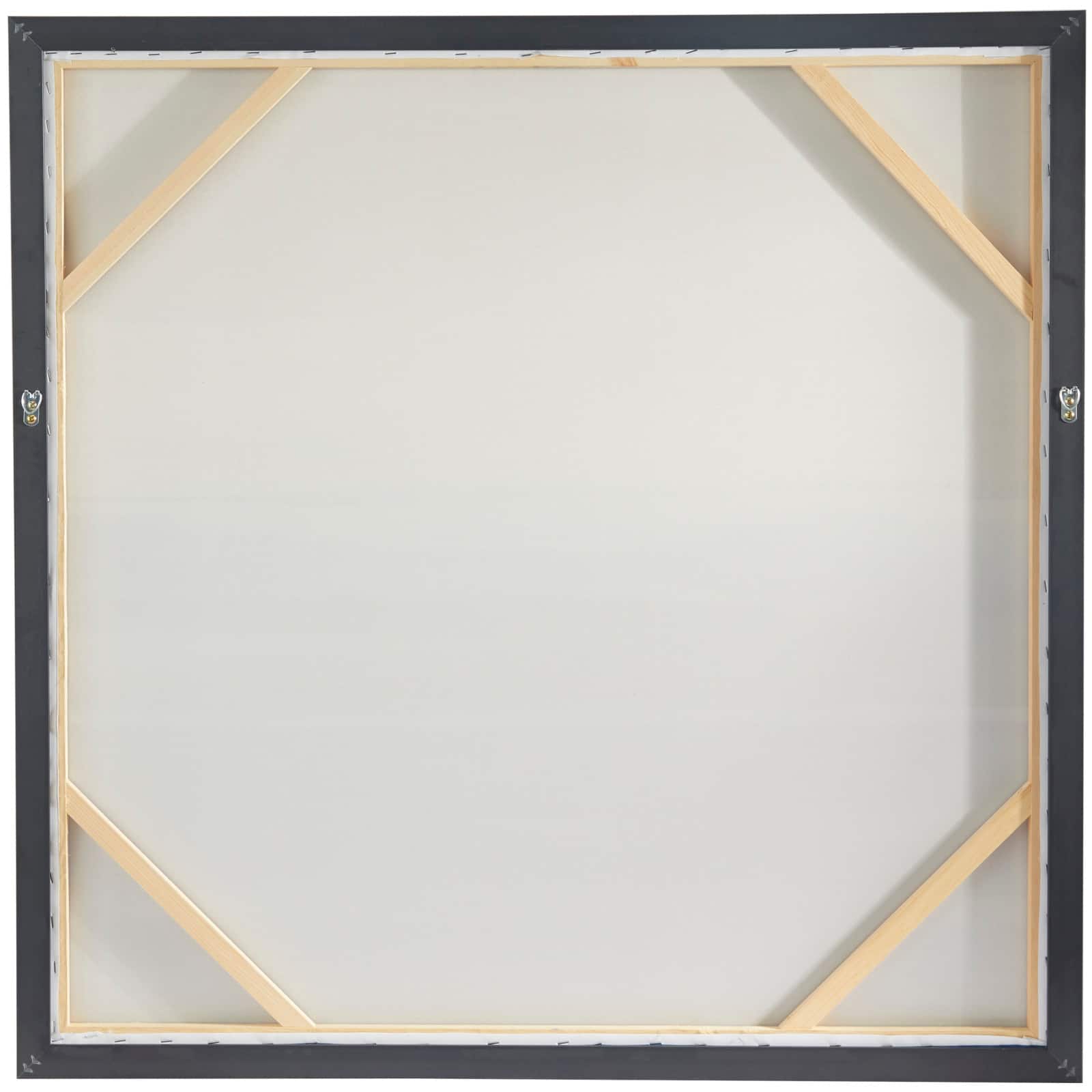 Blue Canvas Abstract Ocean Inspired Landscape Framed Wall Art with Silver Frame 37" x 1" x 37"
