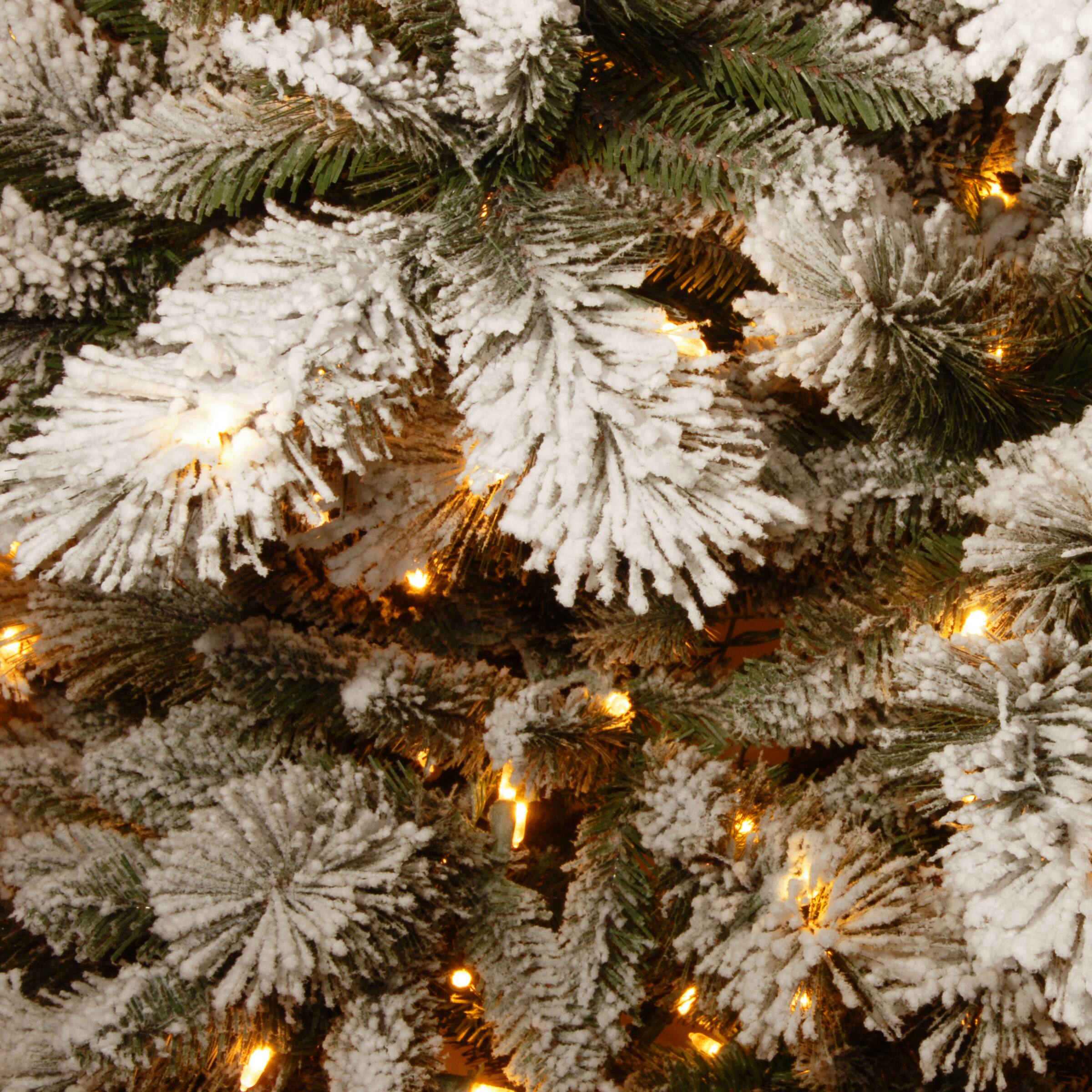7.5ft. Pre-Lit Snowy Westwood Pine Artificial Christmas Tree, Clear Lights