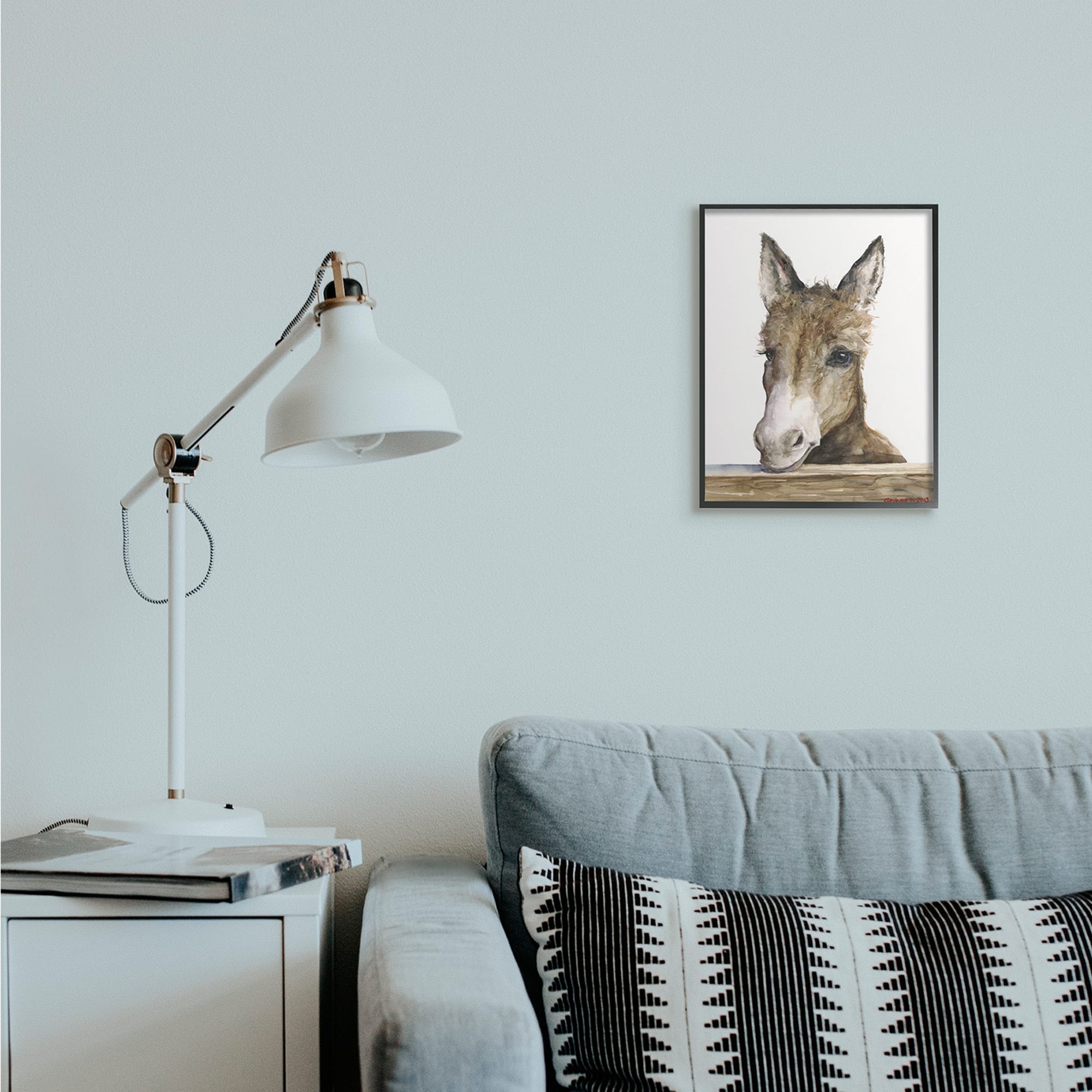 Stupell Industries Baby Donkey Portrait Wall Art in Frame