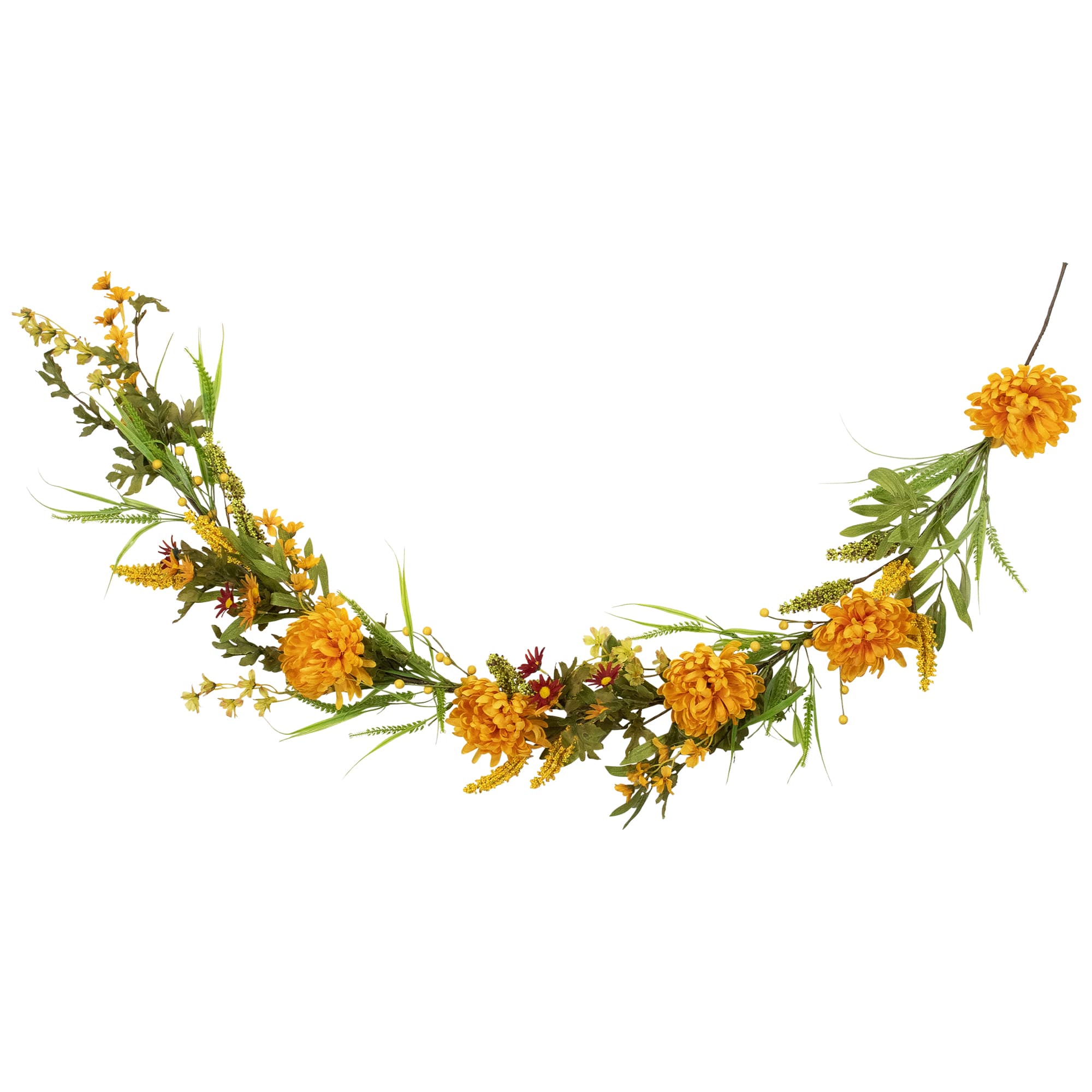 5ft. Orange Peony Artificial Fall Harvest Garland