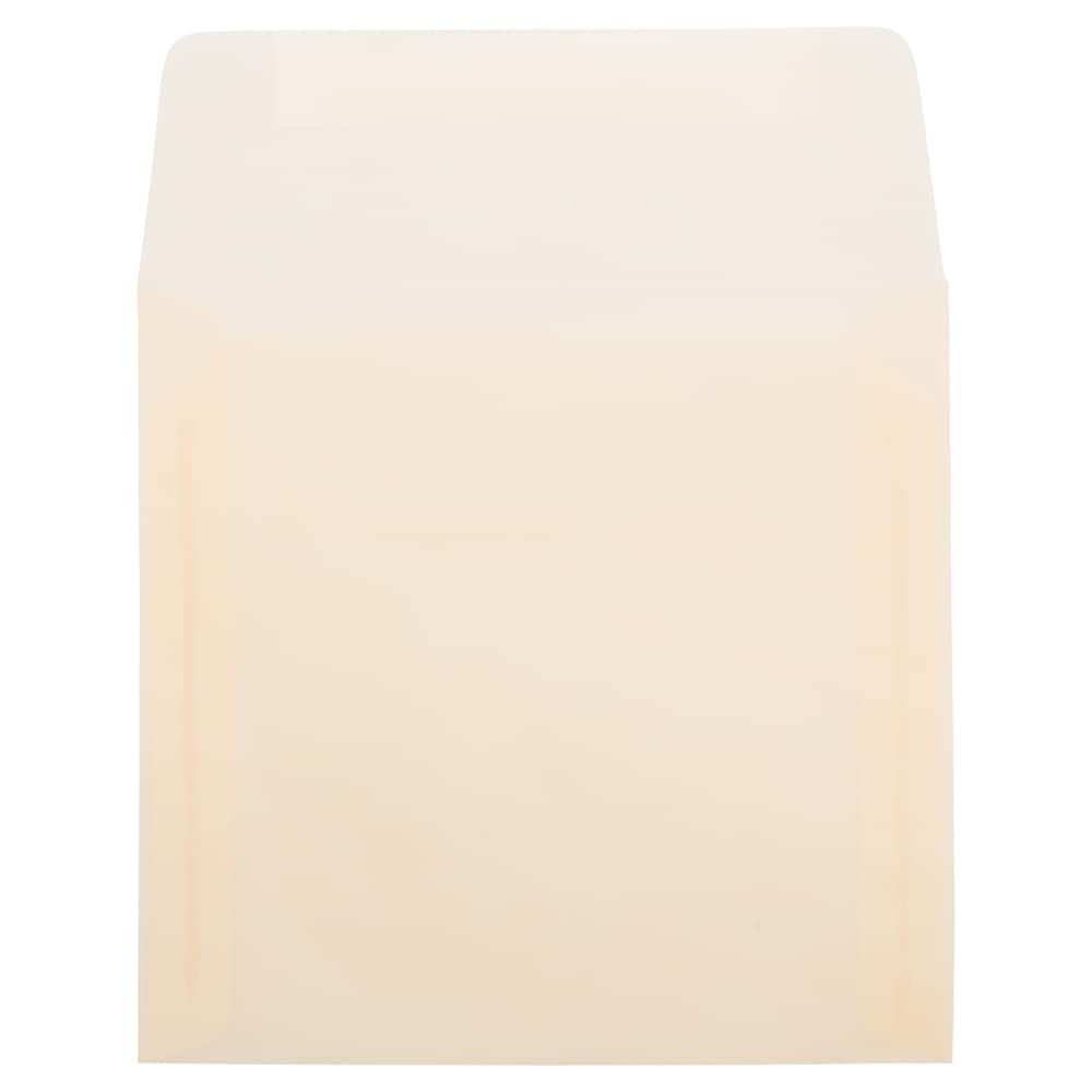JAM Paper 6.5" x 6.5" Translucent Vellum Envelopes