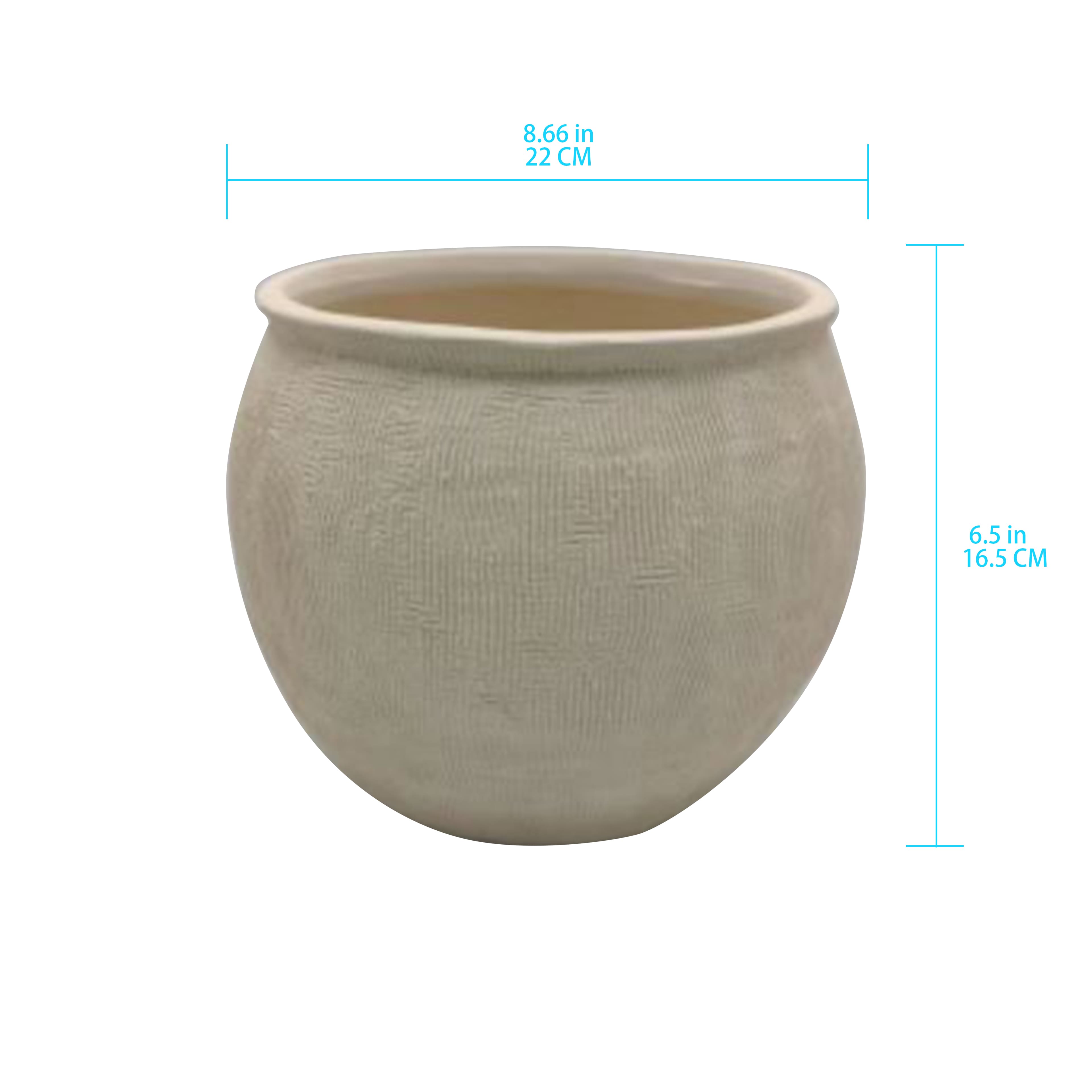 6.5" Whitewash Ceramic Planter by Ashland®