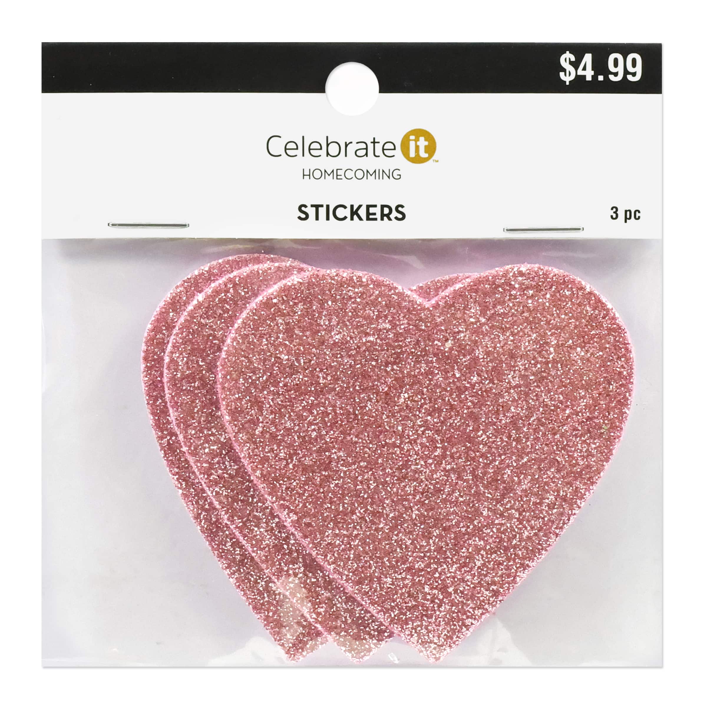 Glitter Heart Foam Stickers, 3ct. by Celebrate It®