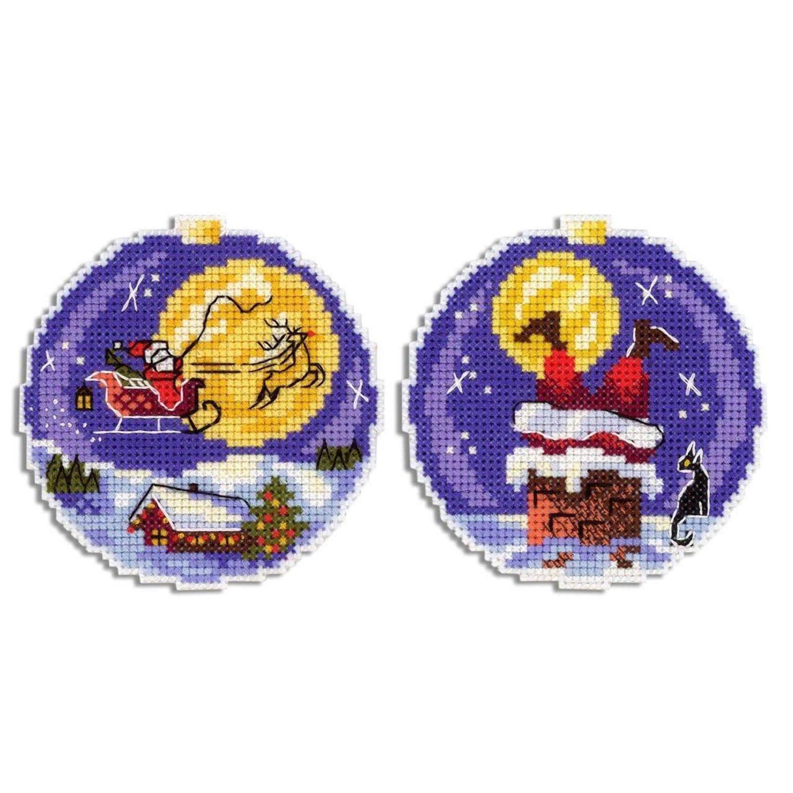 Mp Studia Santa Plastic Canvas Counted Cross Stitch Kit