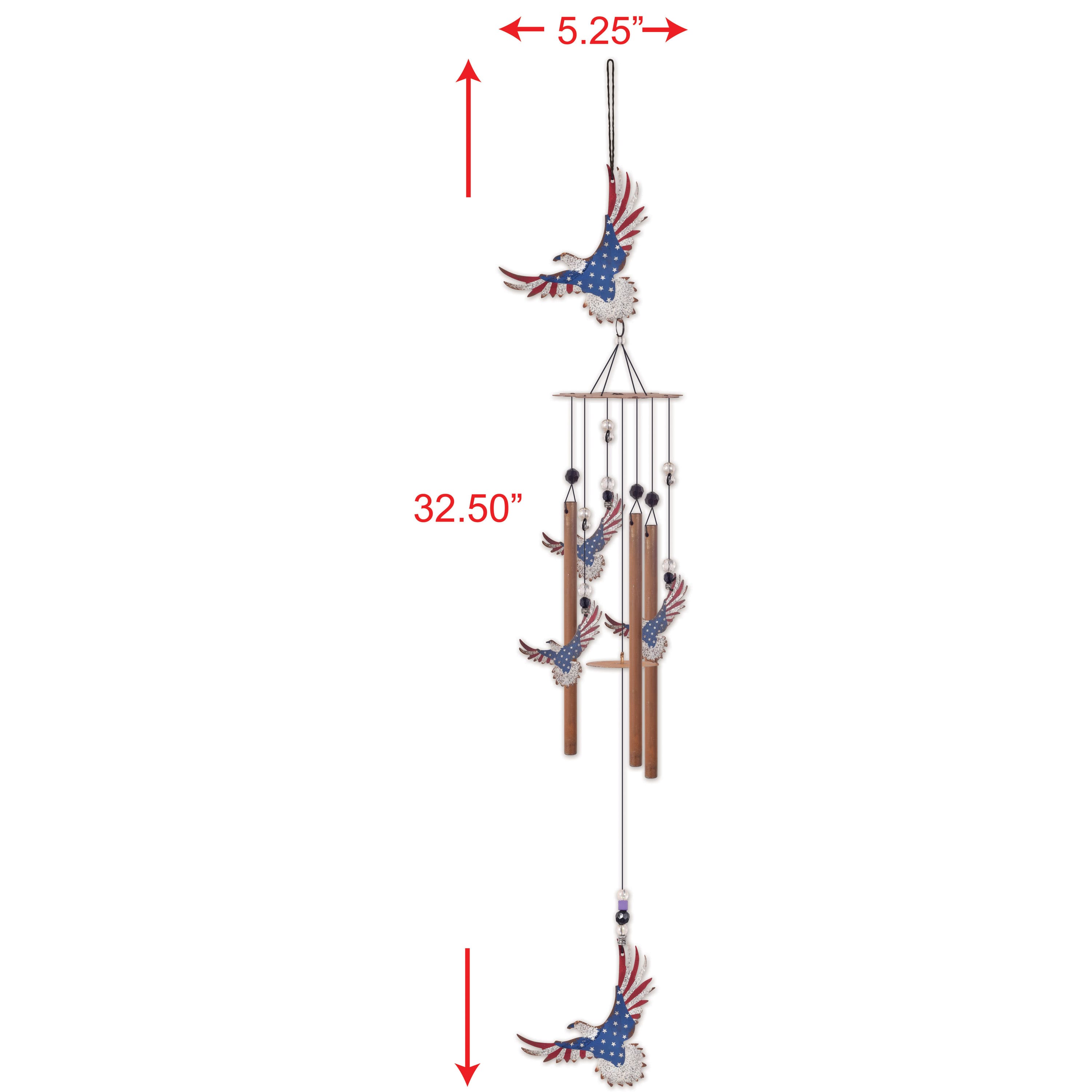 Sunset Vista Designs® 32" Metal Patriotic Soaring Eagle Wind Chime