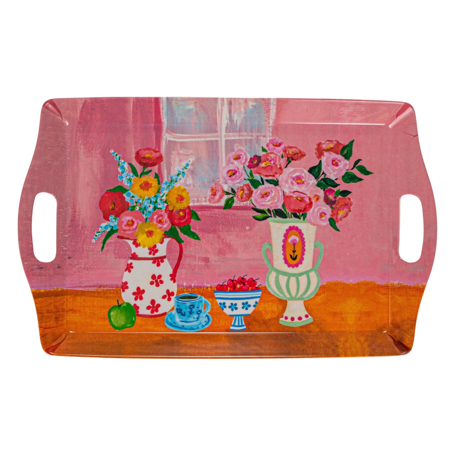 Hello Honey® 17.5" Flower Bamboo Fiber Tray with Handles