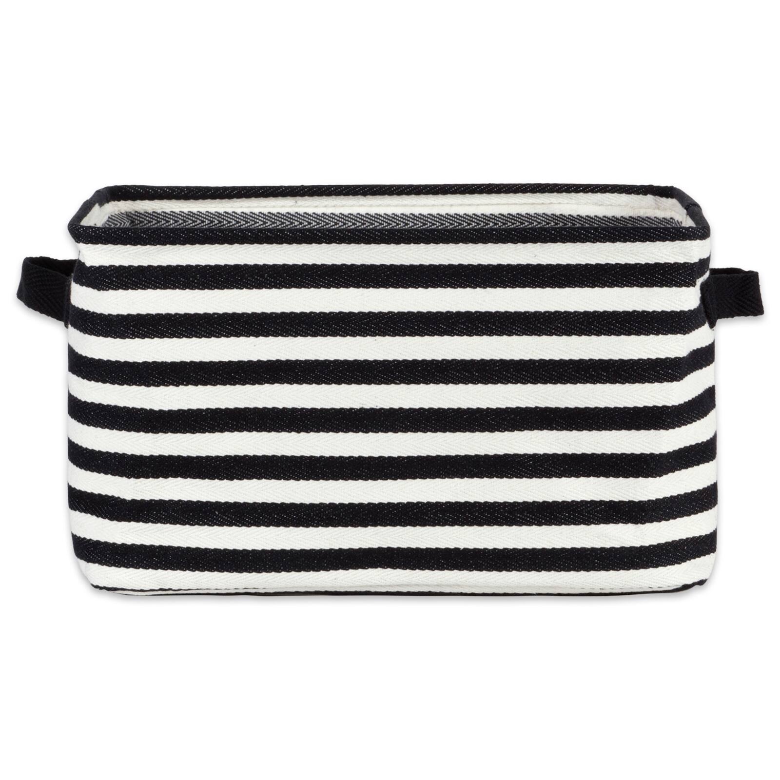 DII® Stripes PE-Coated Herringbone Woven Cotton Laundry Bin Set