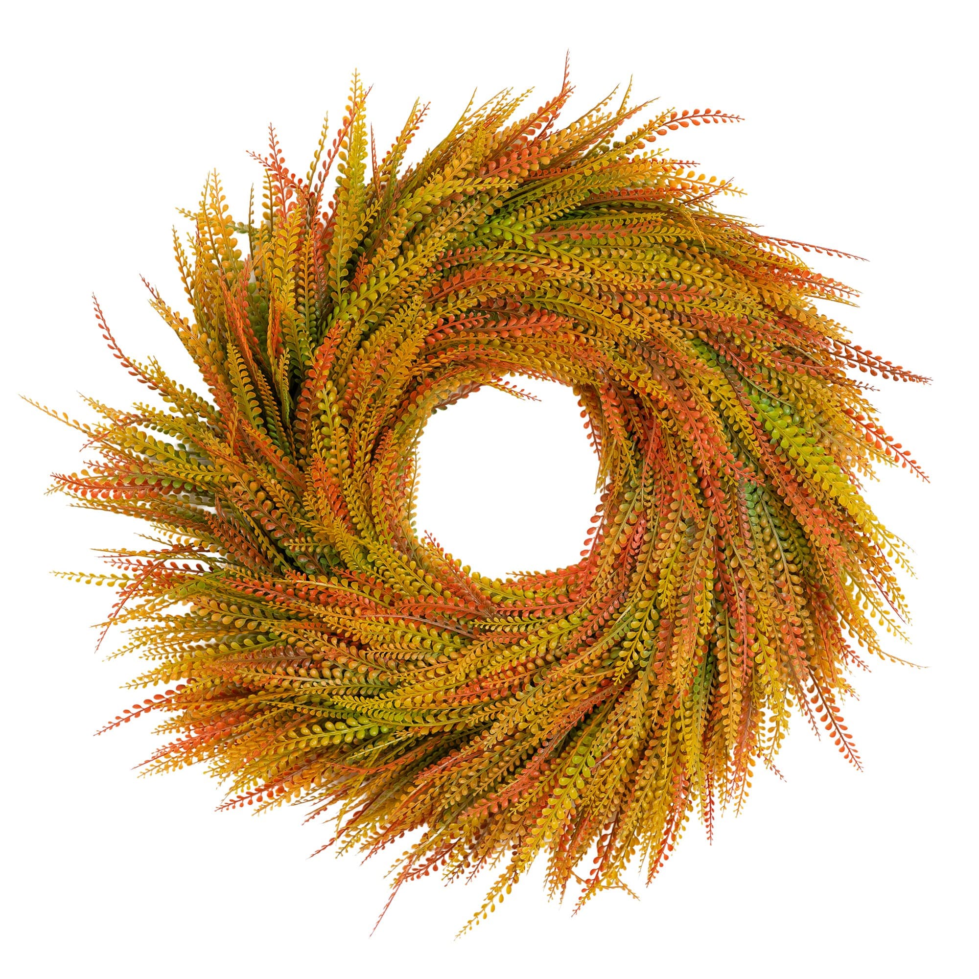 28" UV Artificial Fall Wheat Grass Wreath